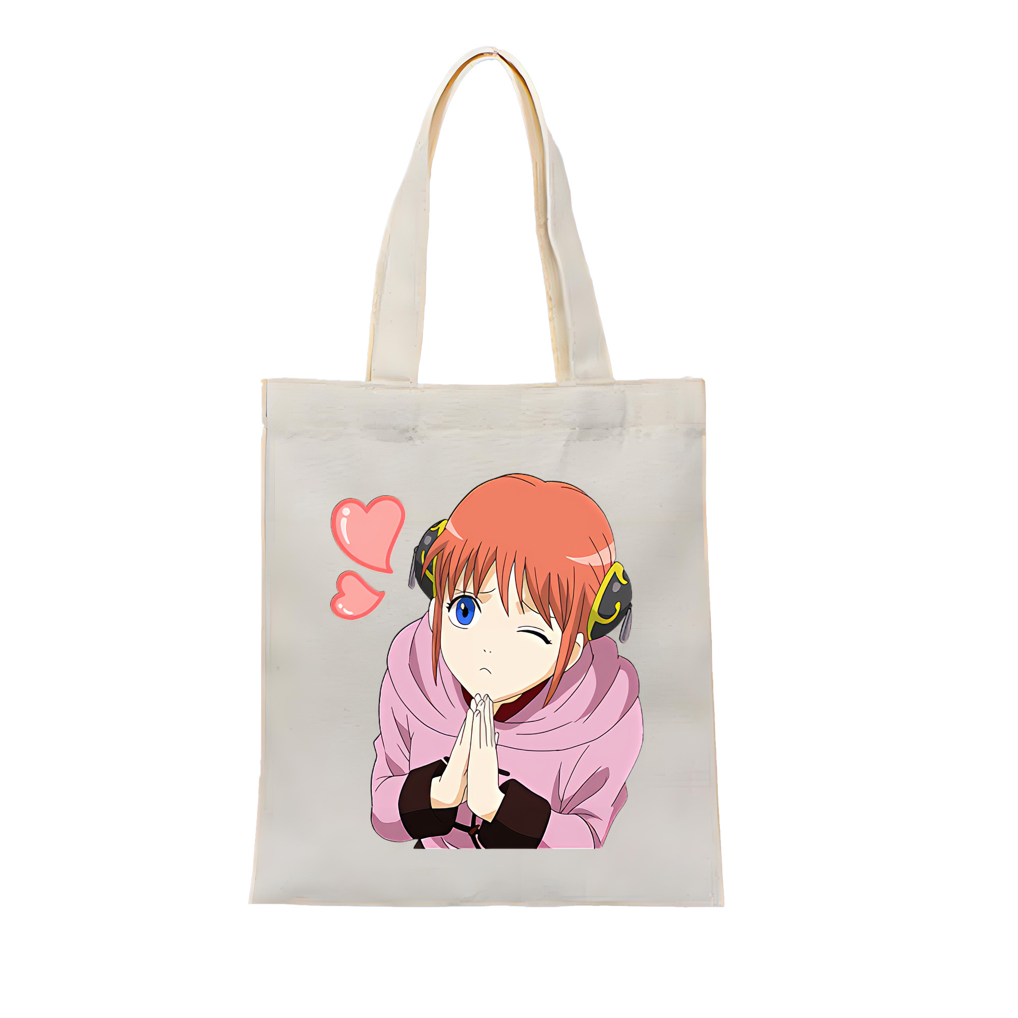（画像用） ぎんたま 坂田銀時（さかたぎんとき） 神楽 志村新八（しむら しんぱち） GINTAMA Sakata Gintoki Kagura Shimura Shinpachi 縦型キャンバス生地手提げバッグ　トートバッグ