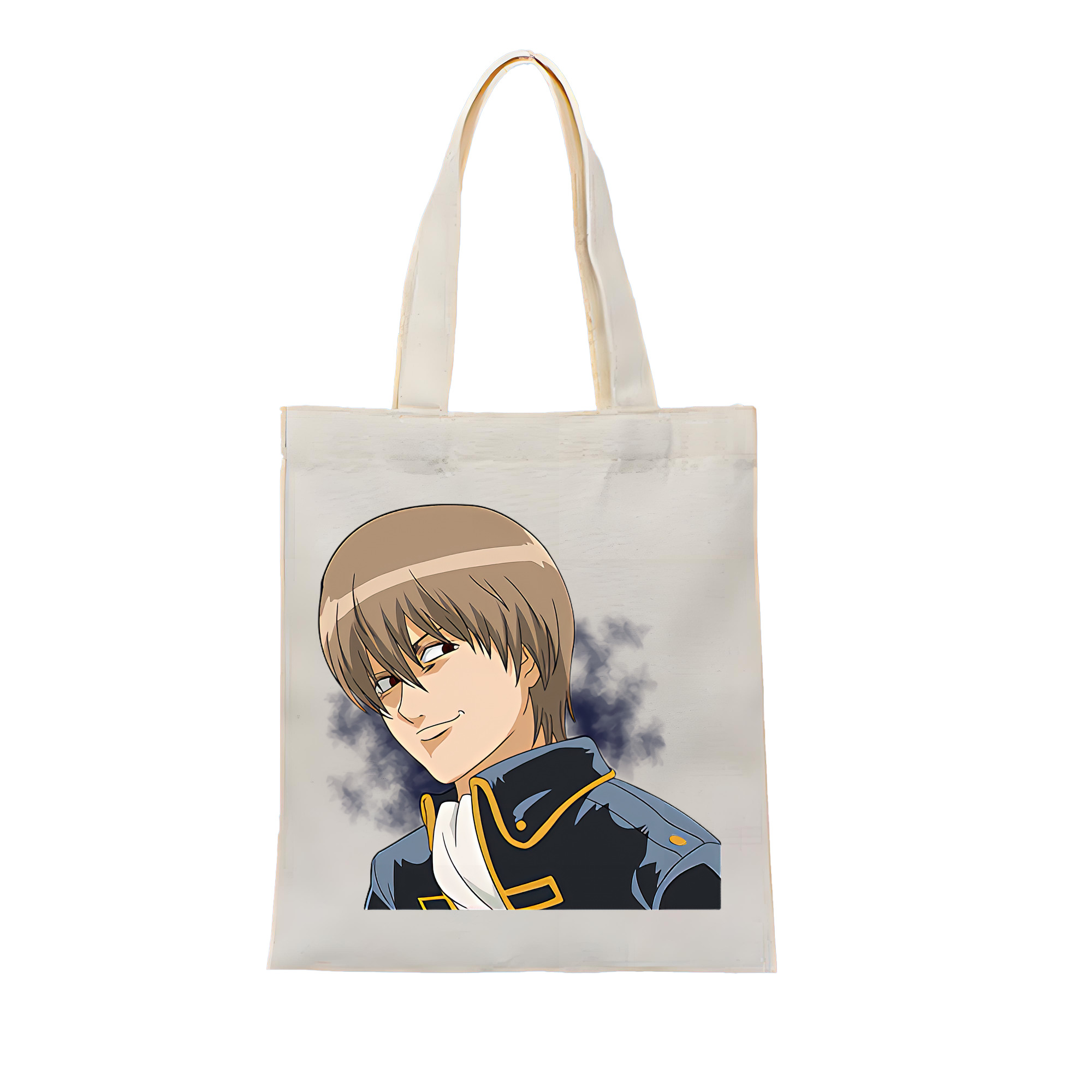 （画像用） ぎんたま 坂田銀時（さかたぎんとき） 神楽 志村新八（しむら しんぱち） GINTAMA Sakata Gintoki Kagura Shimura Shinpachi 縦型キャンバス生地手提げバッグ　トートバッグ