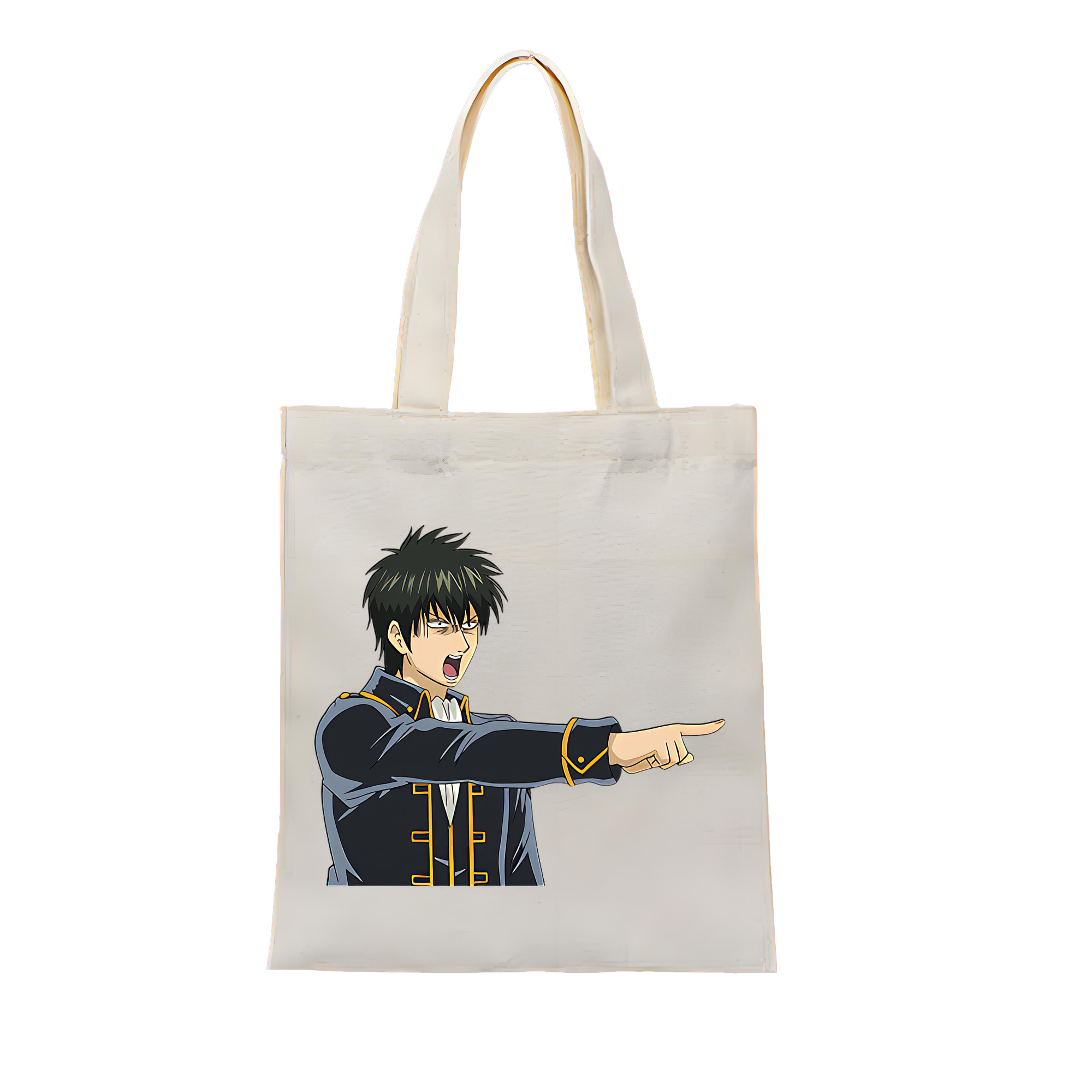 （画像用） ぎんたま 坂田銀時（さかたぎんとき） 神楽 志村新八（しむら しんぱち） GINTAMA Sakata Gintoki Kagura Shimura Shinpachi 縦型キャンバス生地手提げバッグ　トートバッグ