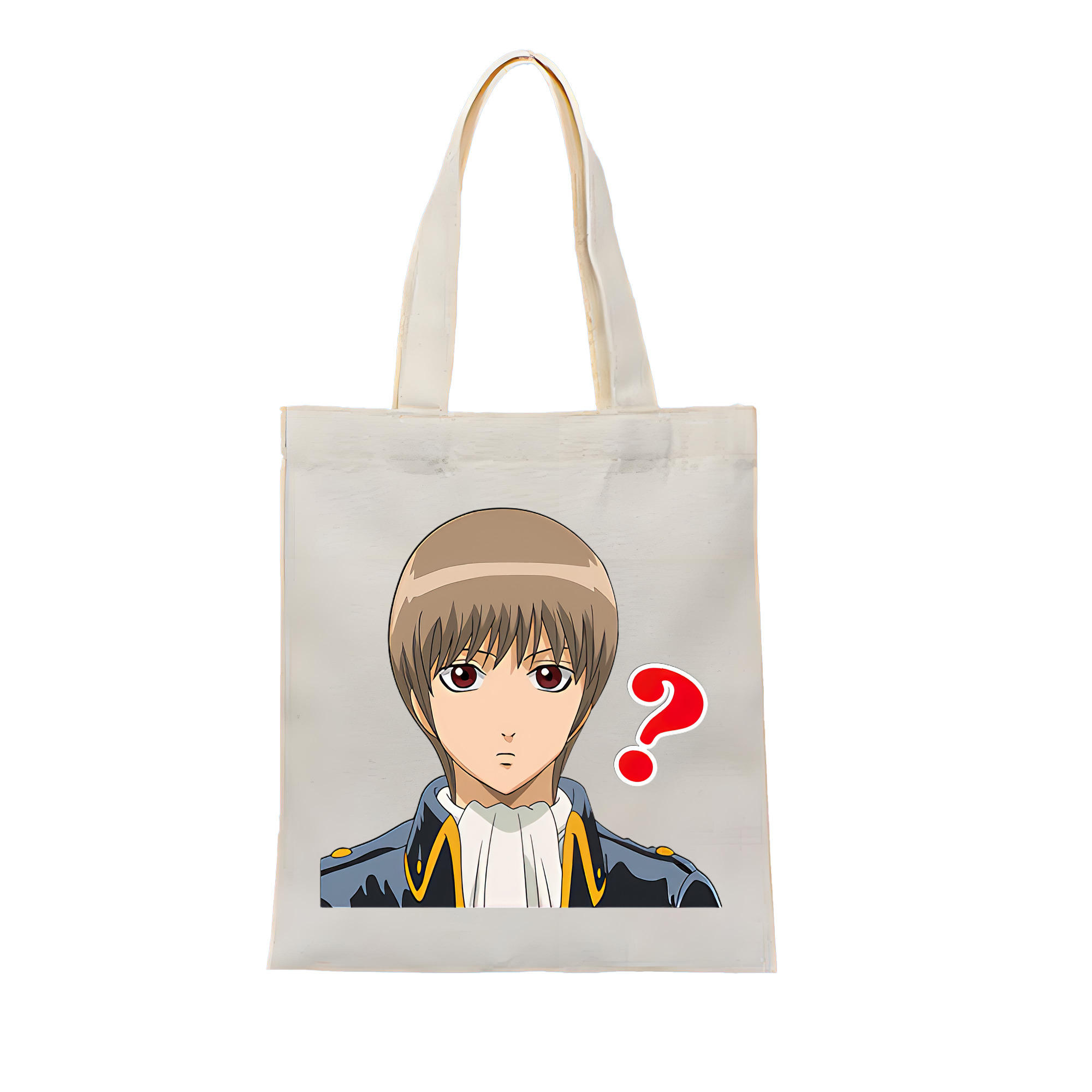 （画像用） ぎんたま 坂田銀時（さかたぎんとき） 神楽 志村新八（しむら しんぱち） GINTAMA Sakata Gintoki Kagura Shimura Shinpachi 縦型キャンバス生地手提げバッグ　トートバッグ