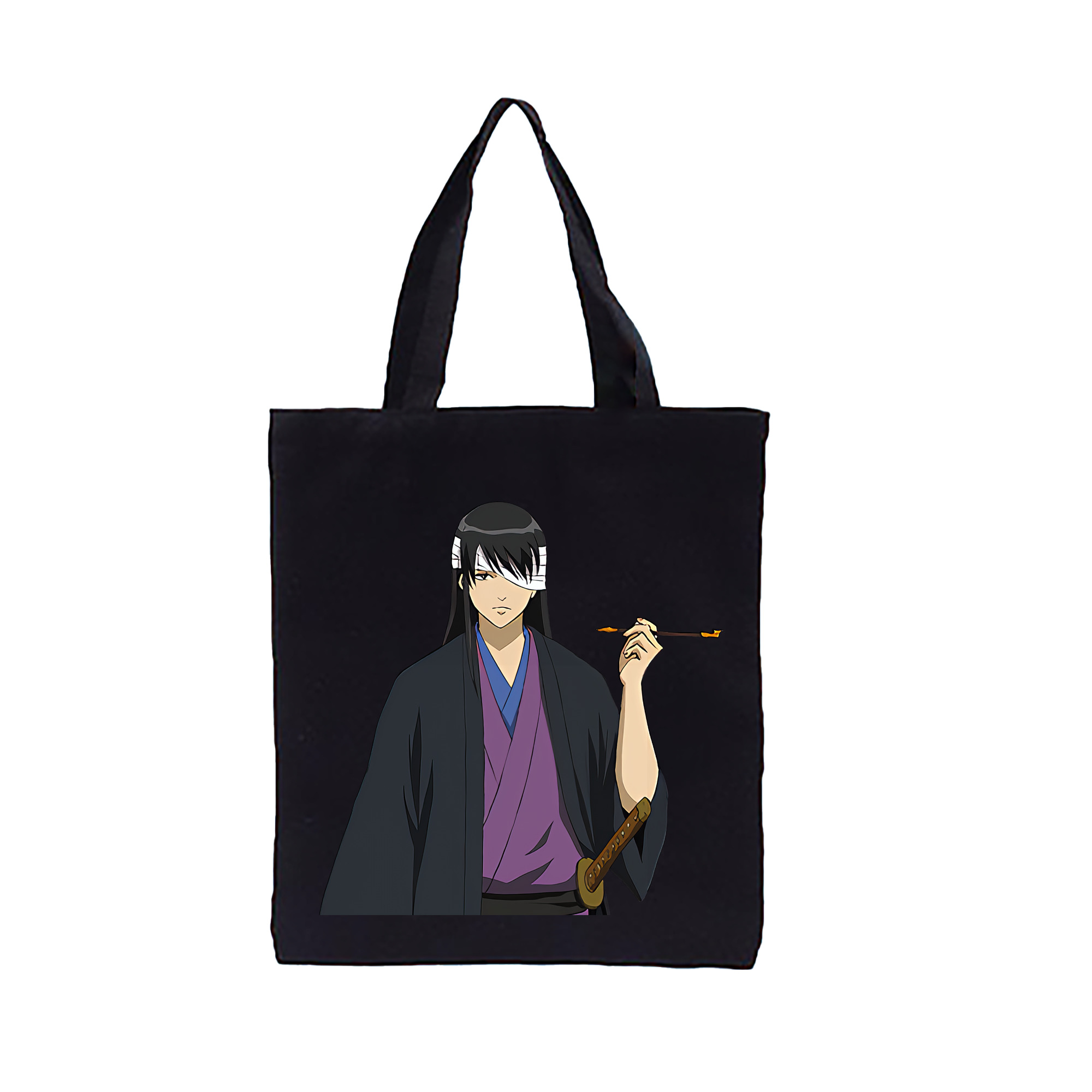 （画像用） ぎんたま 坂田銀時（さかたぎんとき） 神楽 志村新八（しむら しんぱち） GINTAMA Sakata Gintoki Kagura Shimura Shinpachi 縦型キャンバス生地手提げバッグ　トートバッグ