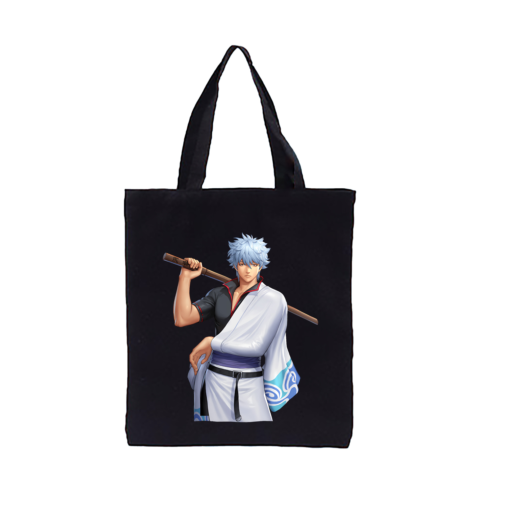 （画像用） ぎんたま 坂田銀時（さかたぎんとき） 神楽 志村新八（しむら しんぱち） GINTAMA Sakata Gintoki Kagura Shimura Shinpachi 縦型キャンバス生地手提げバッグ　トートバッグ
