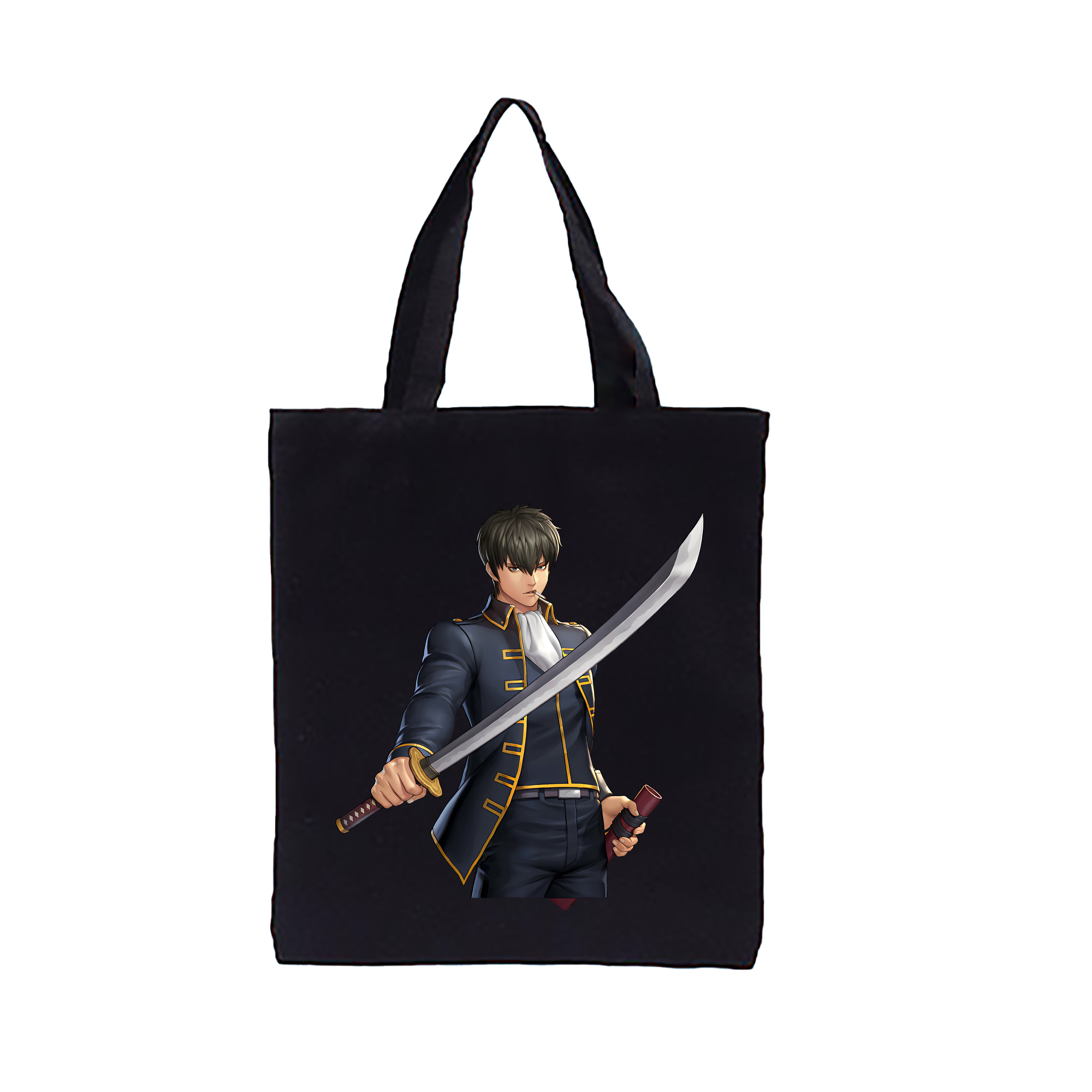 （画像用） ぎんたま 坂田銀時（さかたぎんとき） 神楽 志村新八（しむら しんぱち） GINTAMA Sakata Gintoki Kagura Shimura Shinpachi 縦型キャンバス生地手提げバッグ　トートバッグ