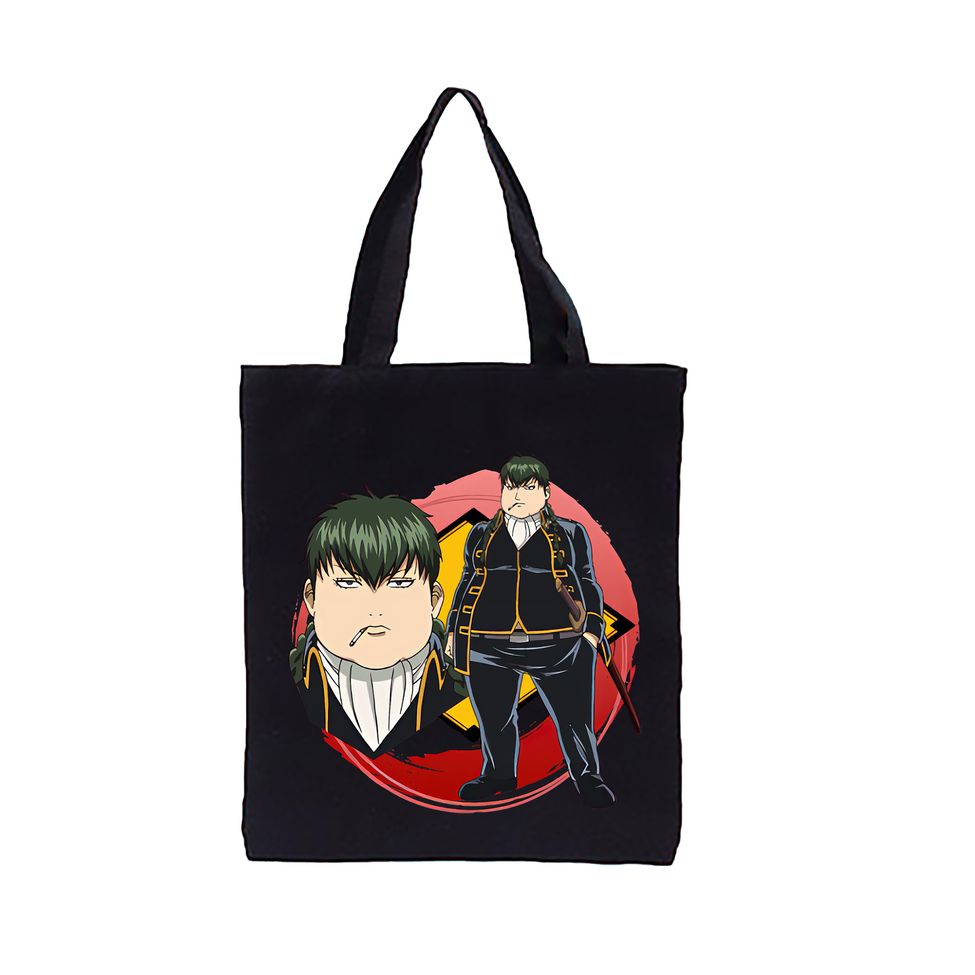 （画像用） ぎんたま 坂田銀時（さかたぎんとき） 神楽 志村新八（しむら しんぱち） GINTAMA Sakata Gintoki Kagura Shimura Shinpachi 縦型キャンバス生地手提げバッグ　トートバッグ