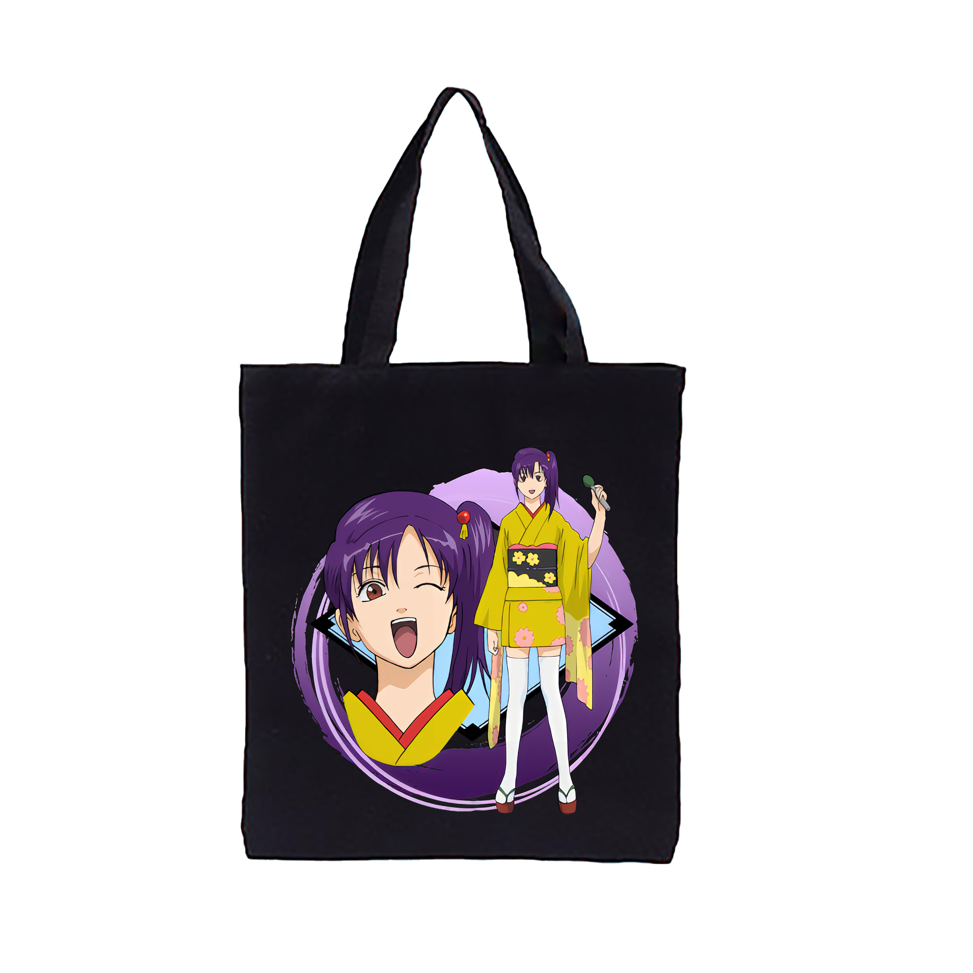 （画像用） ぎんたま 坂田銀時（さかたぎんとき） 神楽 志村新八（しむら しんぱち） GINTAMA Sakata Gintoki Kagura Shimura Shinpachi 縦型キャンバス生地手提げバッグ　トートバッグ