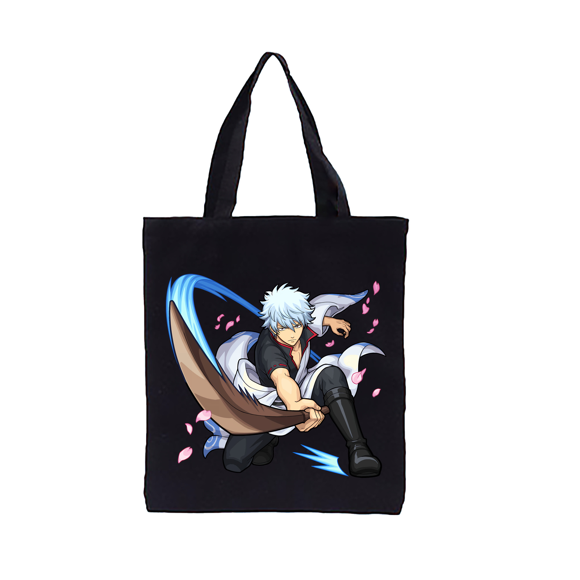 （画像用） ぎんたま 坂田銀時（さかたぎんとき） 神楽 志村新八（しむら しんぱち） GINTAMA Sakata Gintoki Kagura Shimura Shinpachi 縦型キャンバス生地手提げバッグ　トートバッグ