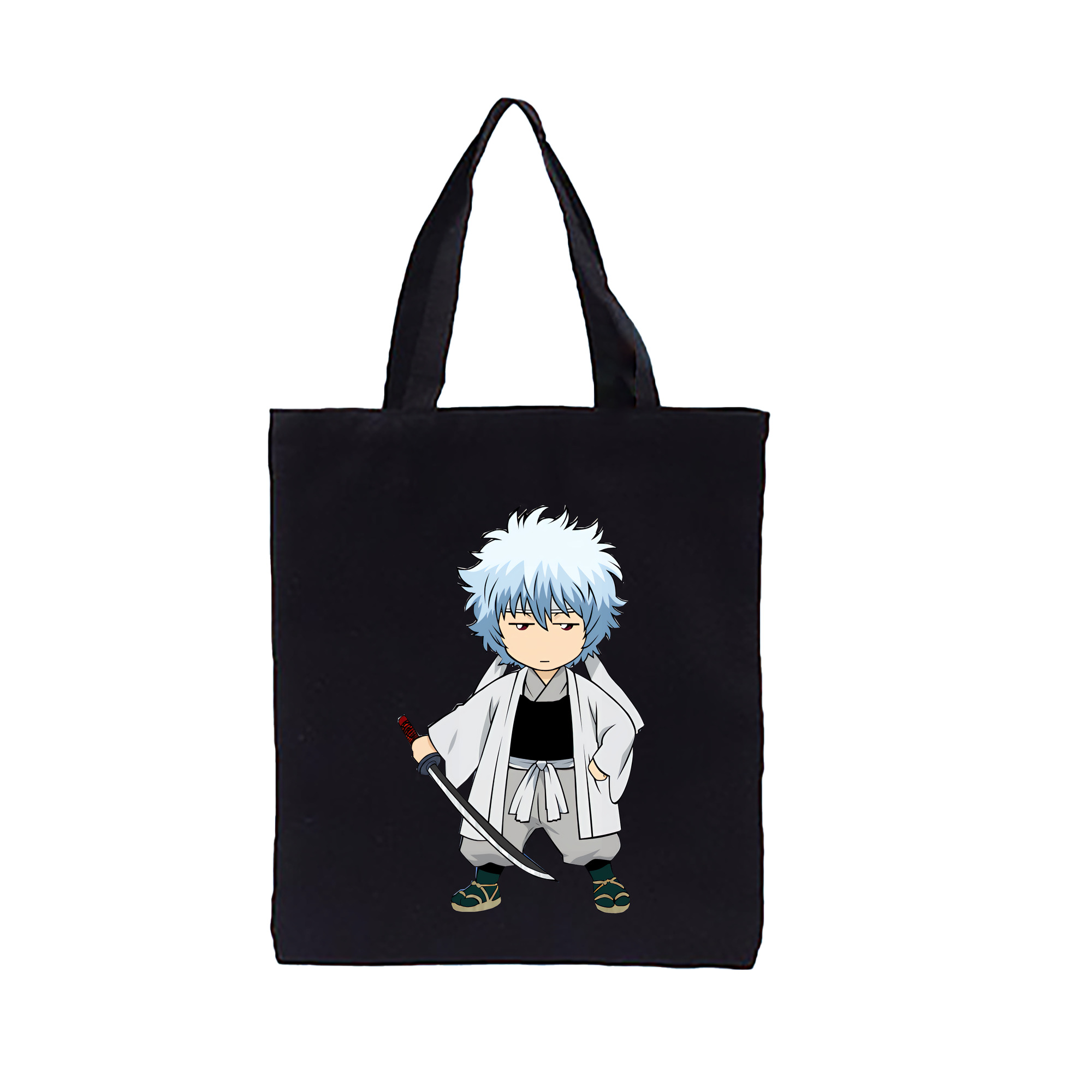 （画像用） ぎんたま 坂田銀時（さかたぎんとき） 神楽 志村新八（しむら しんぱち） GINTAMA Sakata Gintoki Kagura Shimura Shinpachi 縦型キャンバス生地手提げバッグ　トートバッグ