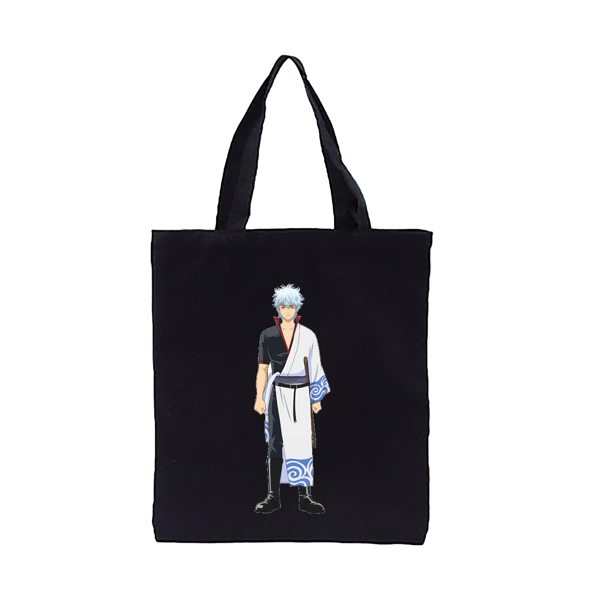 （画像用） ぎんたま 坂田銀時（さかたぎんとき） 神楽 志村新八（しむら しんぱち） GINTAMA Sakata Gintoki Kagura Shimura Shinpachi 縦型キャンバス生地手提げバッグ　トートバッグ