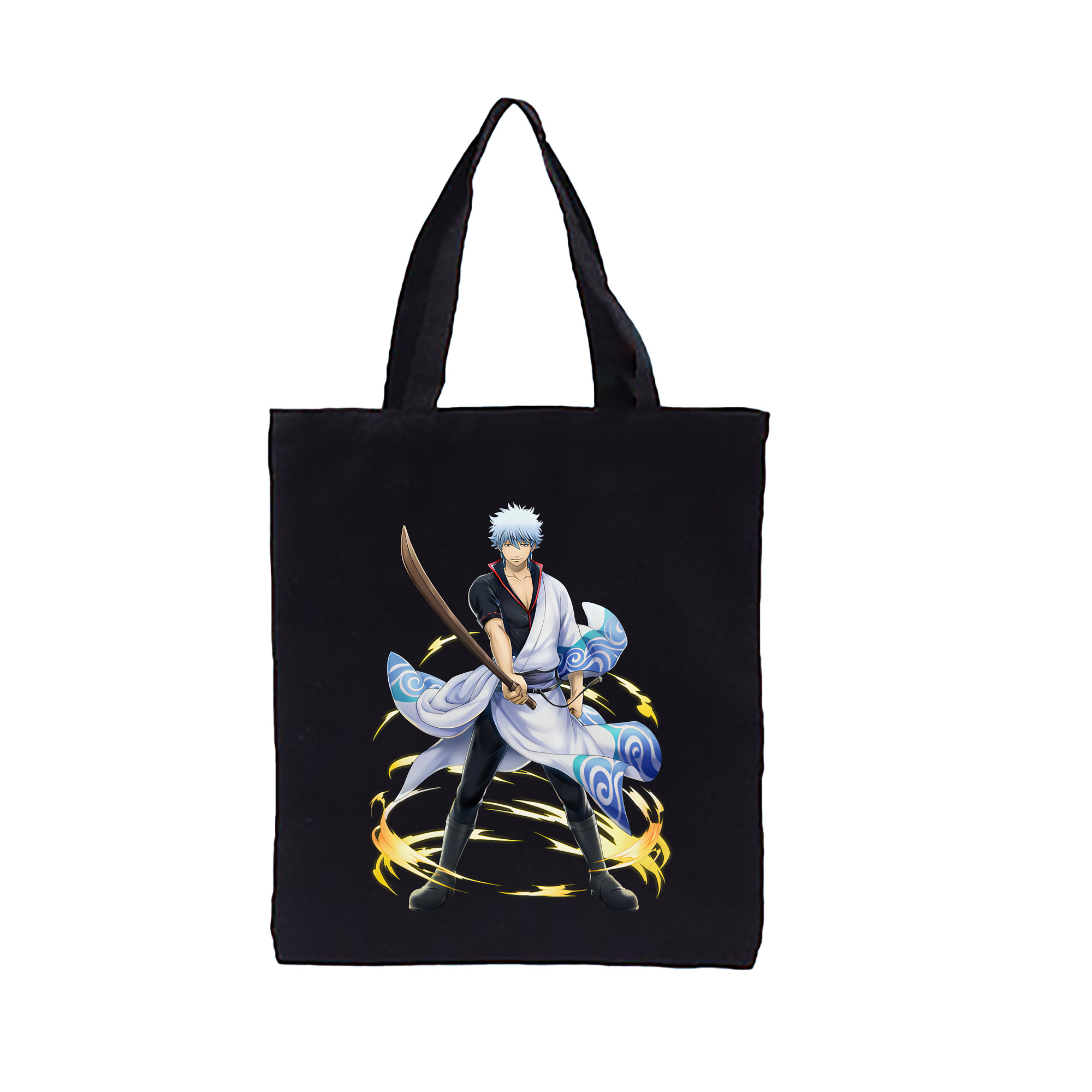 （画像用） ぎんたま 坂田銀時（さかたぎんとき） 神楽 志村新八（しむら しんぱち） GINTAMA Sakata Gintoki Kagura Shimura Shinpachi 縦型キャンバス生地手提げバッグ　トートバッグ