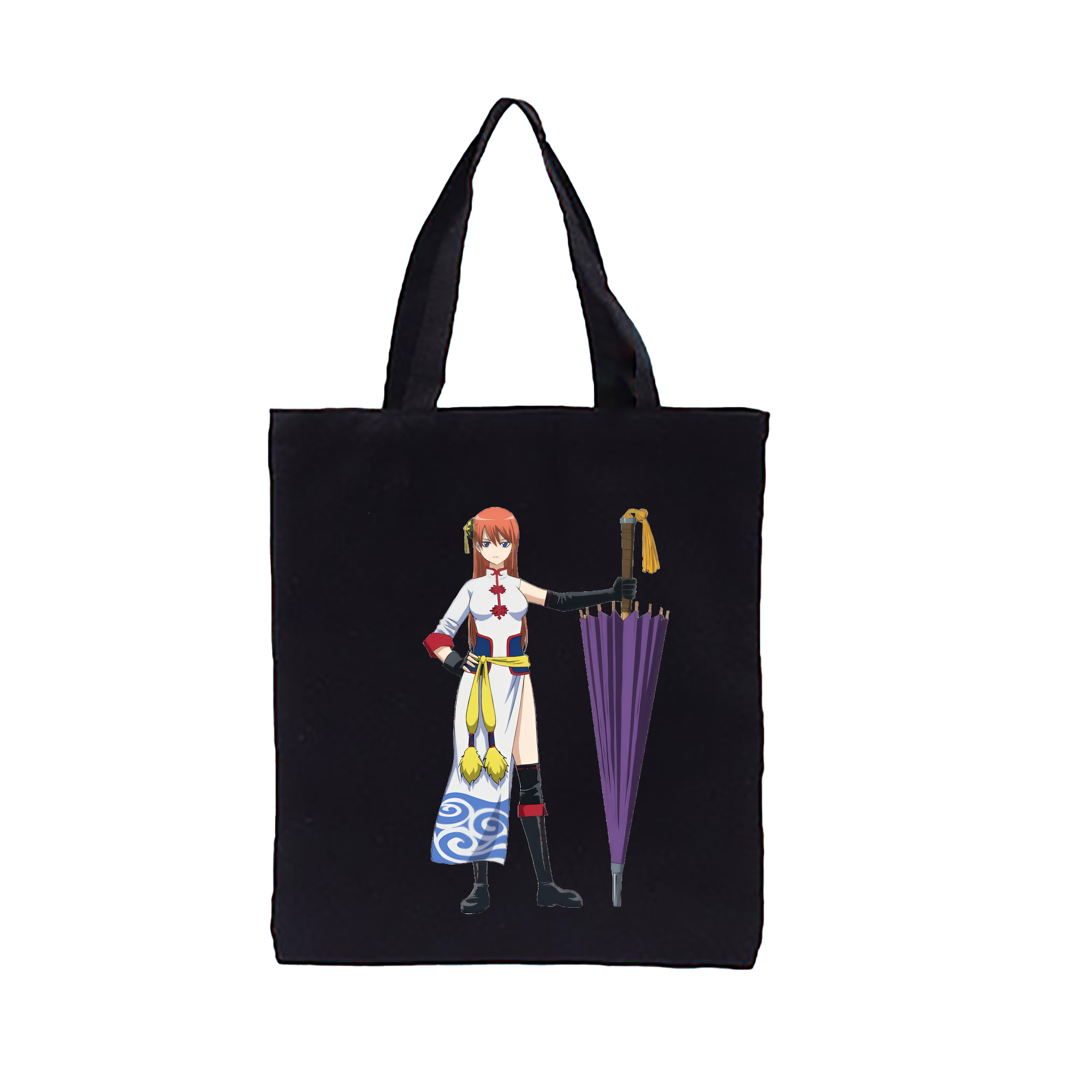 （画像用） ぎんたま 坂田銀時（さかたぎんとき） 神楽 志村新八（しむら しんぱち） GINTAMA Sakata Gintoki Kagura Shimura Shinpachi 縦型キャンバス生地手提げバッグ　トートバッグ