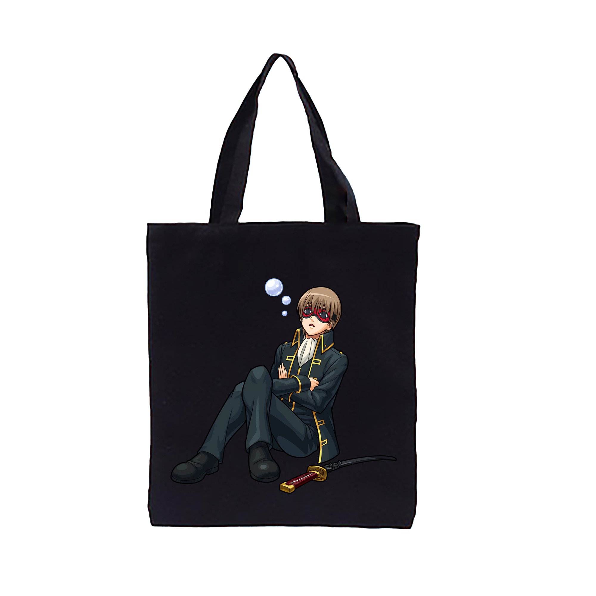 （画像用） ぎんたま 坂田銀時（さかたぎんとき） 神楽 志村新八（しむら しんぱち） GINTAMA Sakata Gintoki Kagura Shimura Shinpachi 縦型キャンバス生地手提げバッグ　トートバッグ
