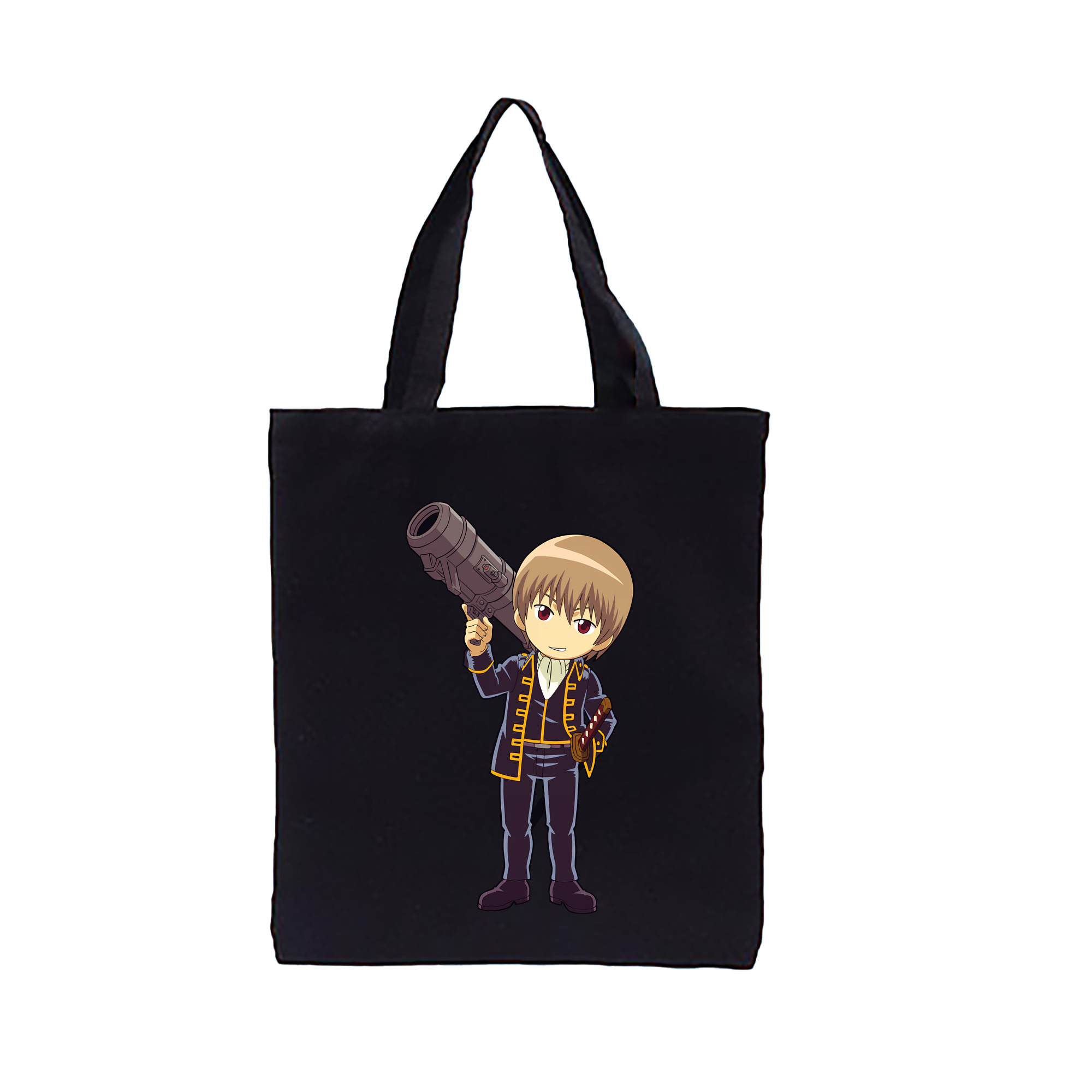 （画像用） ぎんたま 坂田銀時（さかたぎんとき） 神楽 志村新八（しむら しんぱち） GINTAMA Sakata Gintoki Kagura Shimura Shinpachi 縦型キャンバス生地手提げバッグ　トートバッグ