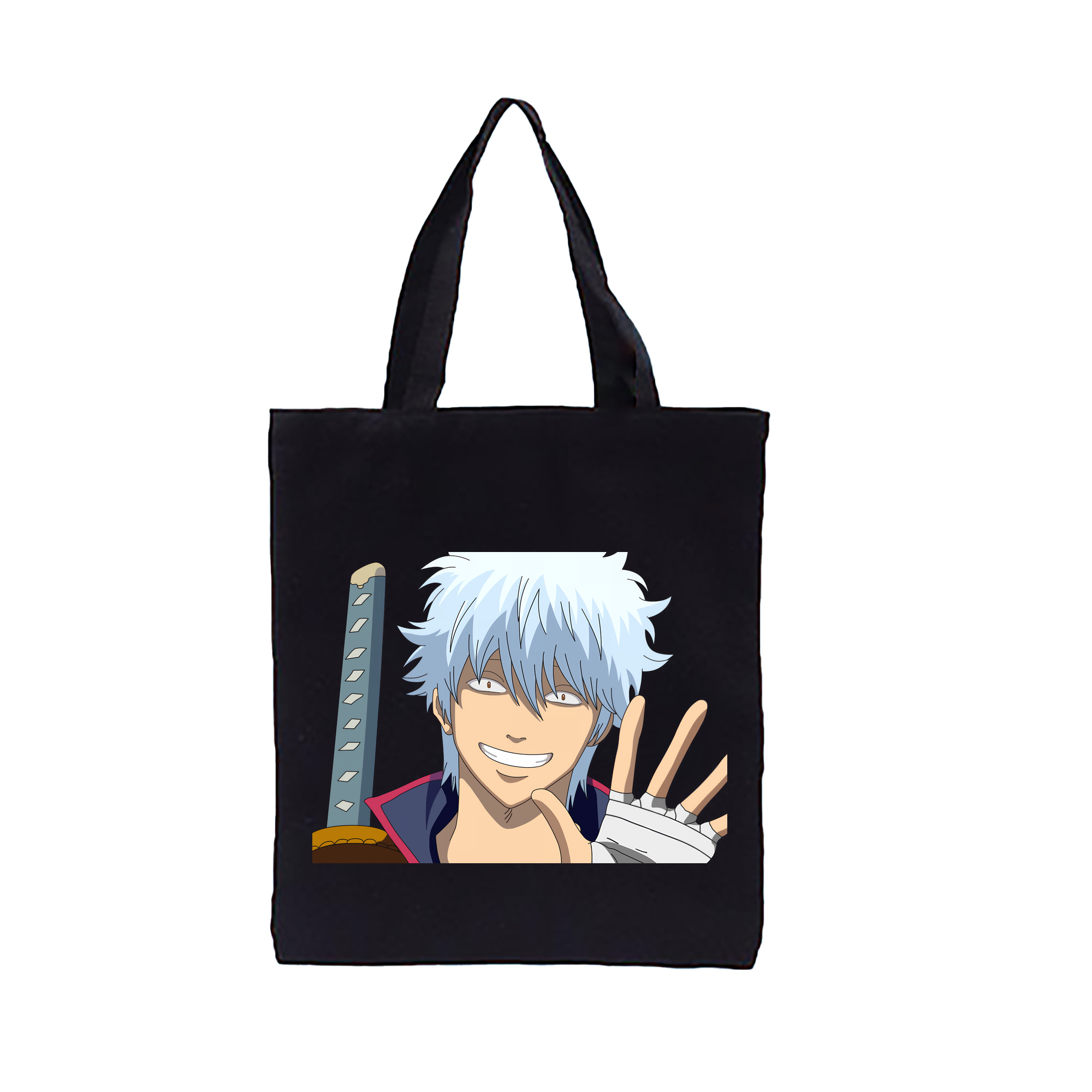 （画像用） ぎんたま 坂田銀時（さかたぎんとき） 神楽 志村新八（しむら しんぱち） GINTAMA Sakata Gintoki Kagura Shimura Shinpachi 縦型キャンバス生地手提げバッグ　トートバッグ