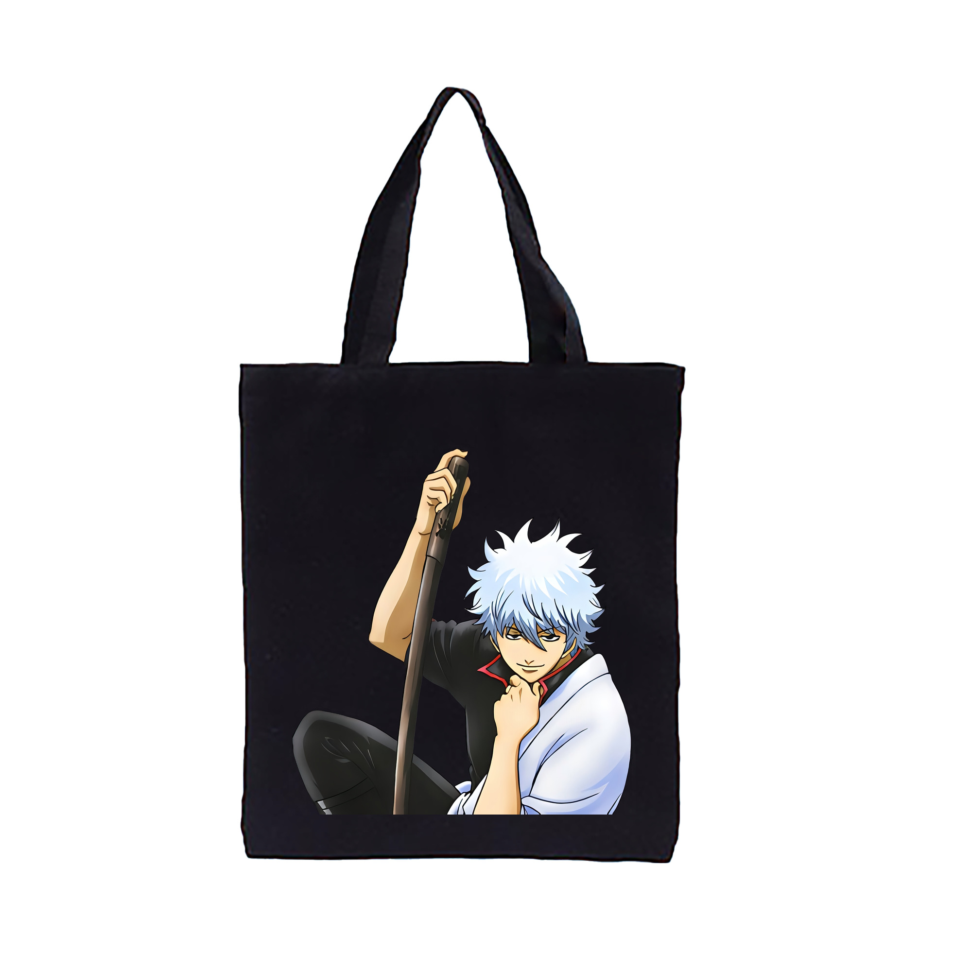 （画像用） ぎんたま 坂田銀時（さかたぎんとき） 神楽 志村新八（しむら しんぱち） GINTAMA Sakata Gintoki Kagura Shimura Shinpachi 縦型キャンバス生地手提げバッグ　トートバッグ