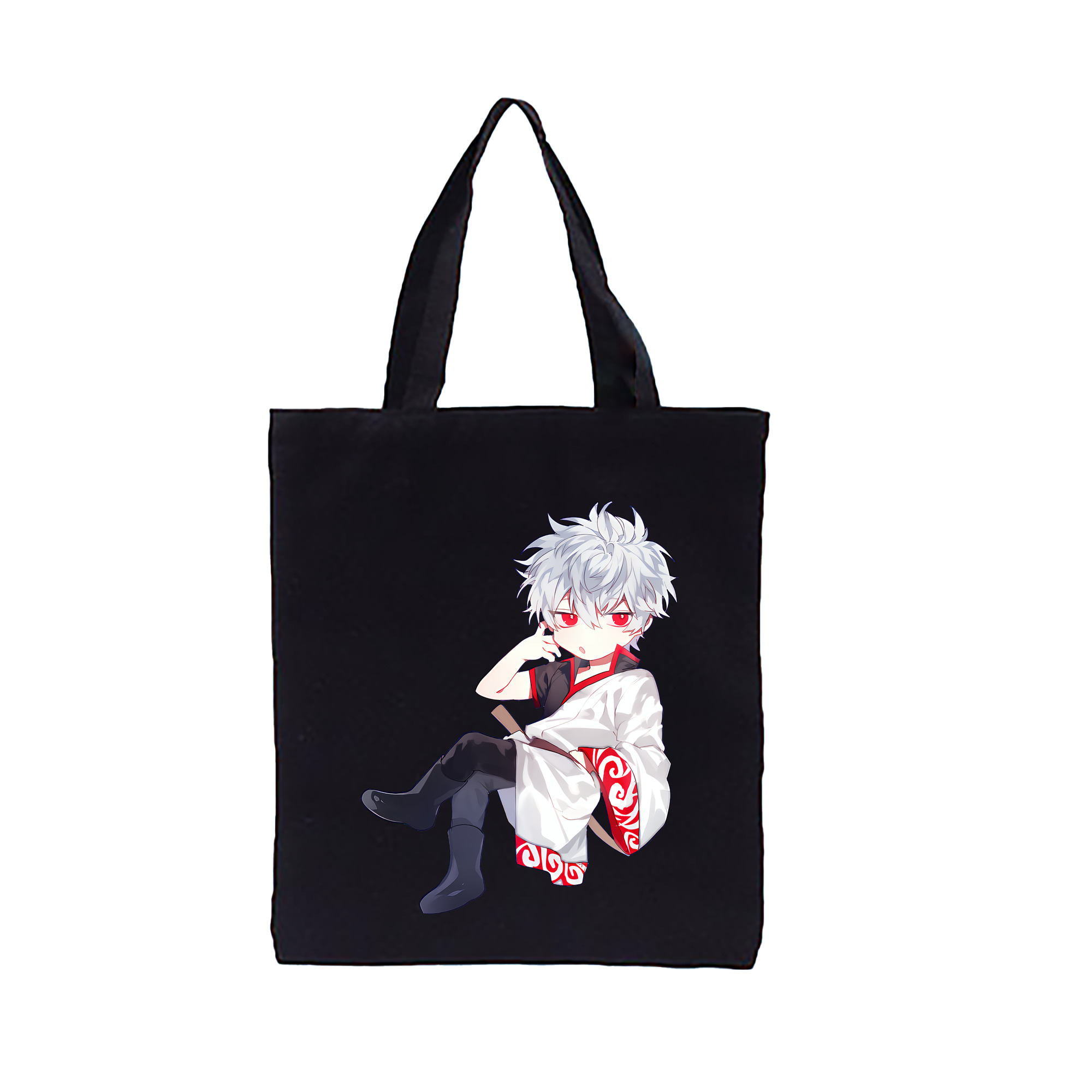 （画像用） ぎんたま 坂田銀時（さかたぎんとき） 神楽 志村新八（しむら しんぱち） GINTAMA Sakata Gintoki Kagura Shimura Shinpachi 縦型キャンバス生地手提げバッグ　トートバッグ