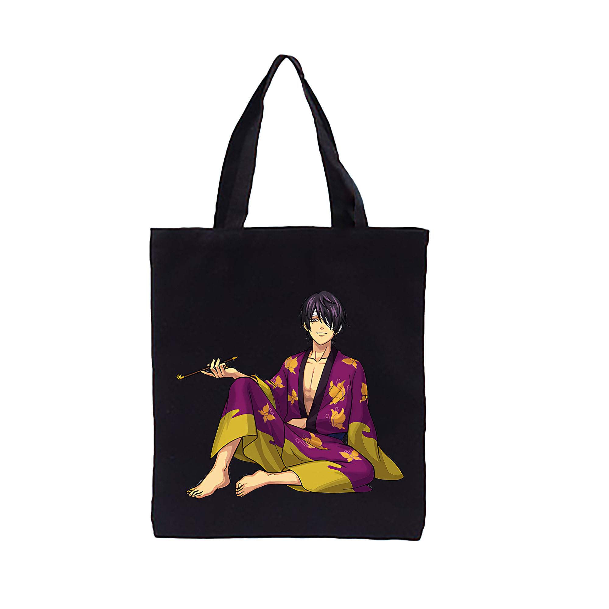 （画像用） ぎんたま 坂田銀時（さかたぎんとき） 神楽 志村新八（しむら しんぱち） GINTAMA Sakata Gintoki Kagura Shimura Shinpachi 縦型キャンバス生地手提げバッグ　トートバッグ