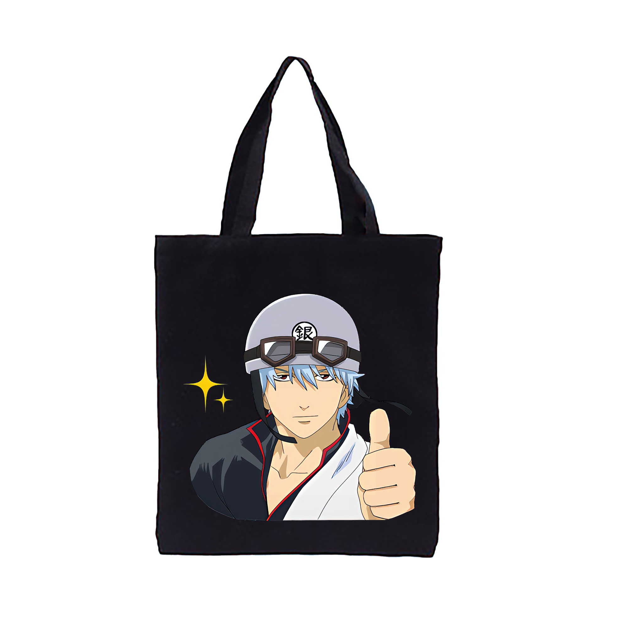 （画像用） ぎんたま 坂田銀時（さかたぎんとき） 神楽 志村新八（しむら しんぱち） GINTAMA Sakata Gintoki Kagura Shimura Shinpachi 縦型キャンバス生地手提げバッグ　トートバッグ