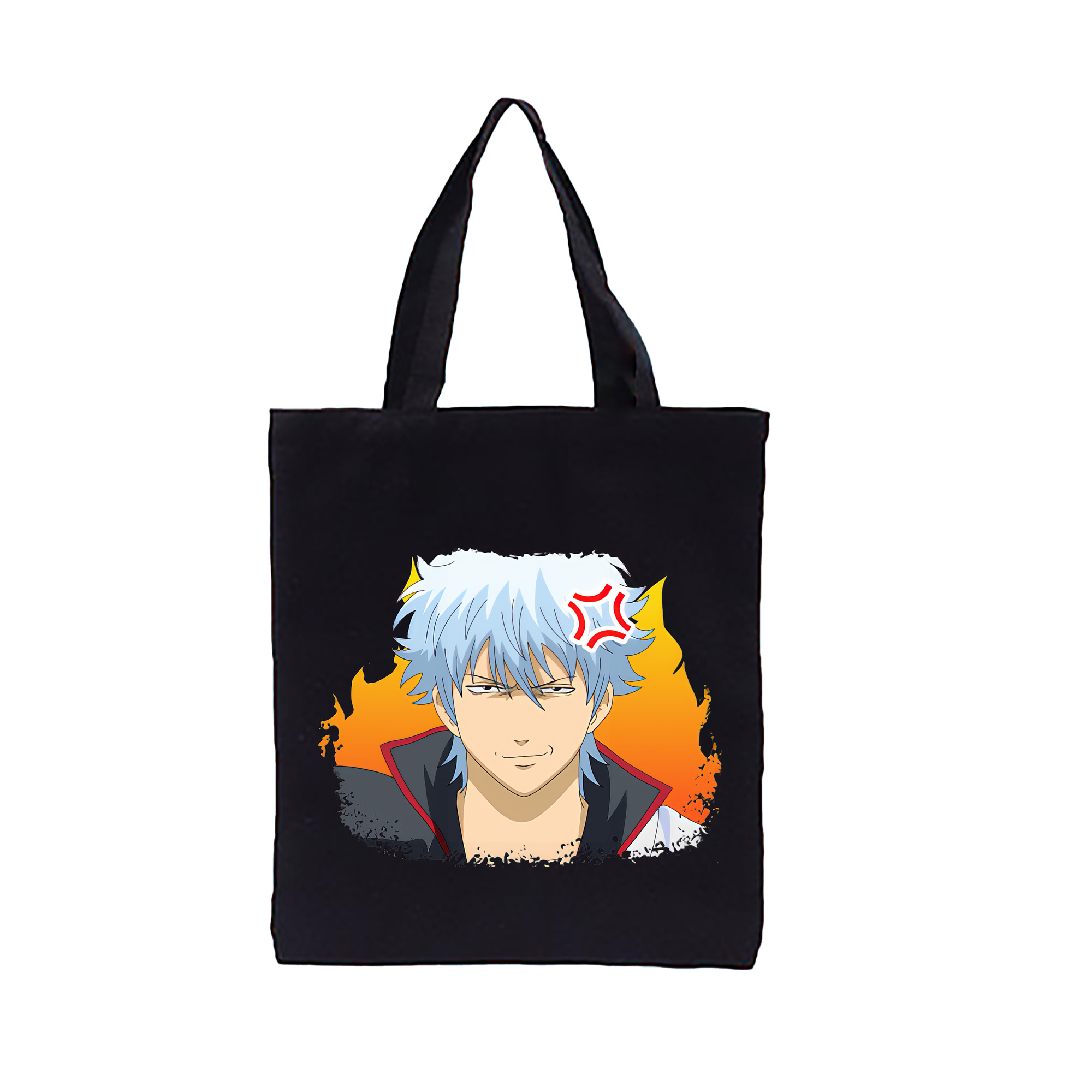 （画像用） ぎんたま 坂田銀時（さかたぎんとき） 神楽 志村新八（しむら しんぱち） GINTAMA Sakata Gintoki Kagura Shimura Shinpachi 縦型キャンバス生地手提げバッグ　トートバッグ