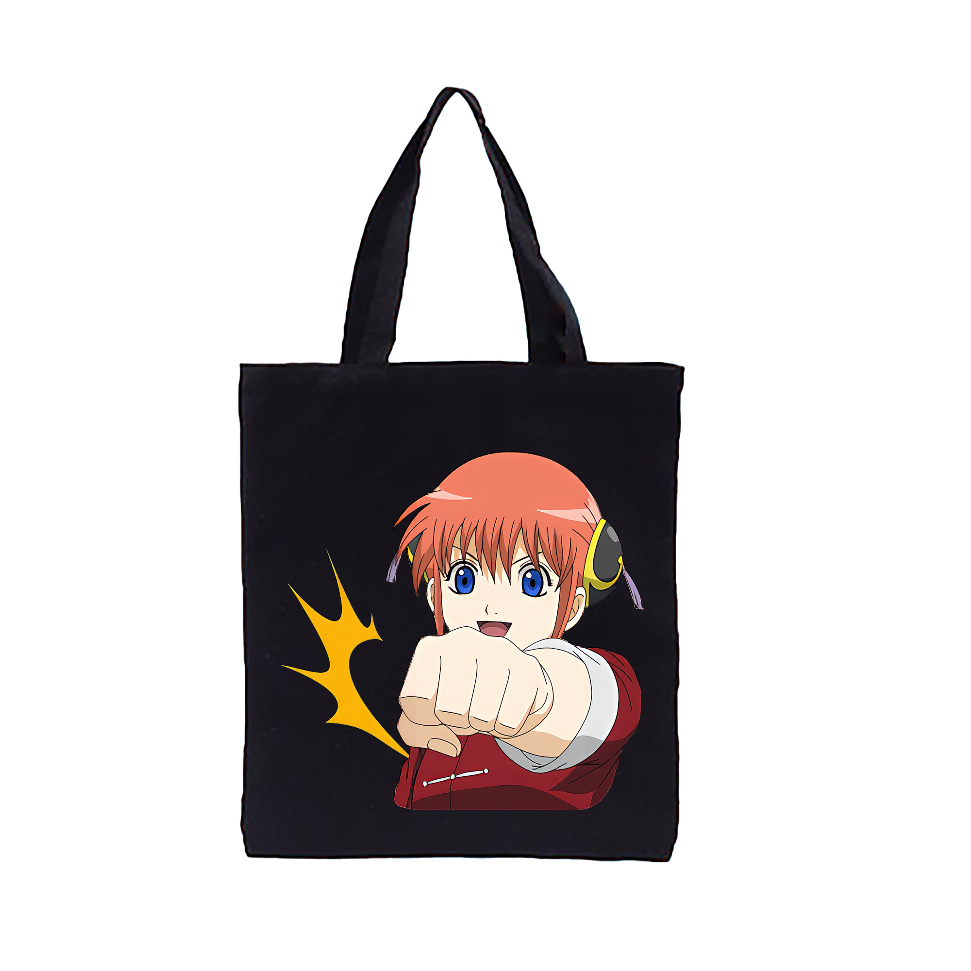 （画像用） ぎんたま 坂田銀時（さかたぎんとき） 神楽 志村新八（しむら しんぱち） GINTAMA Sakata Gintoki Kagura Shimura Shinpachi 縦型キャンバス生地手提げバッグ　トートバッグ