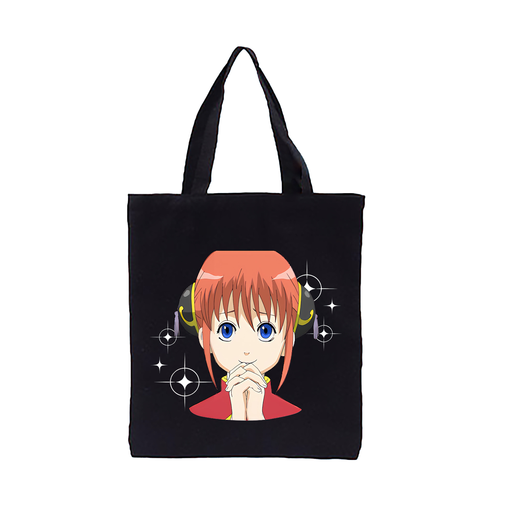 （画像用） ぎんたま 坂田銀時（さかたぎんとき） 神楽 志村新八（しむら しんぱち） GINTAMA Sakata Gintoki Kagura Shimura Shinpachi 縦型キャンバス生地手提げバッグ　トートバッグ