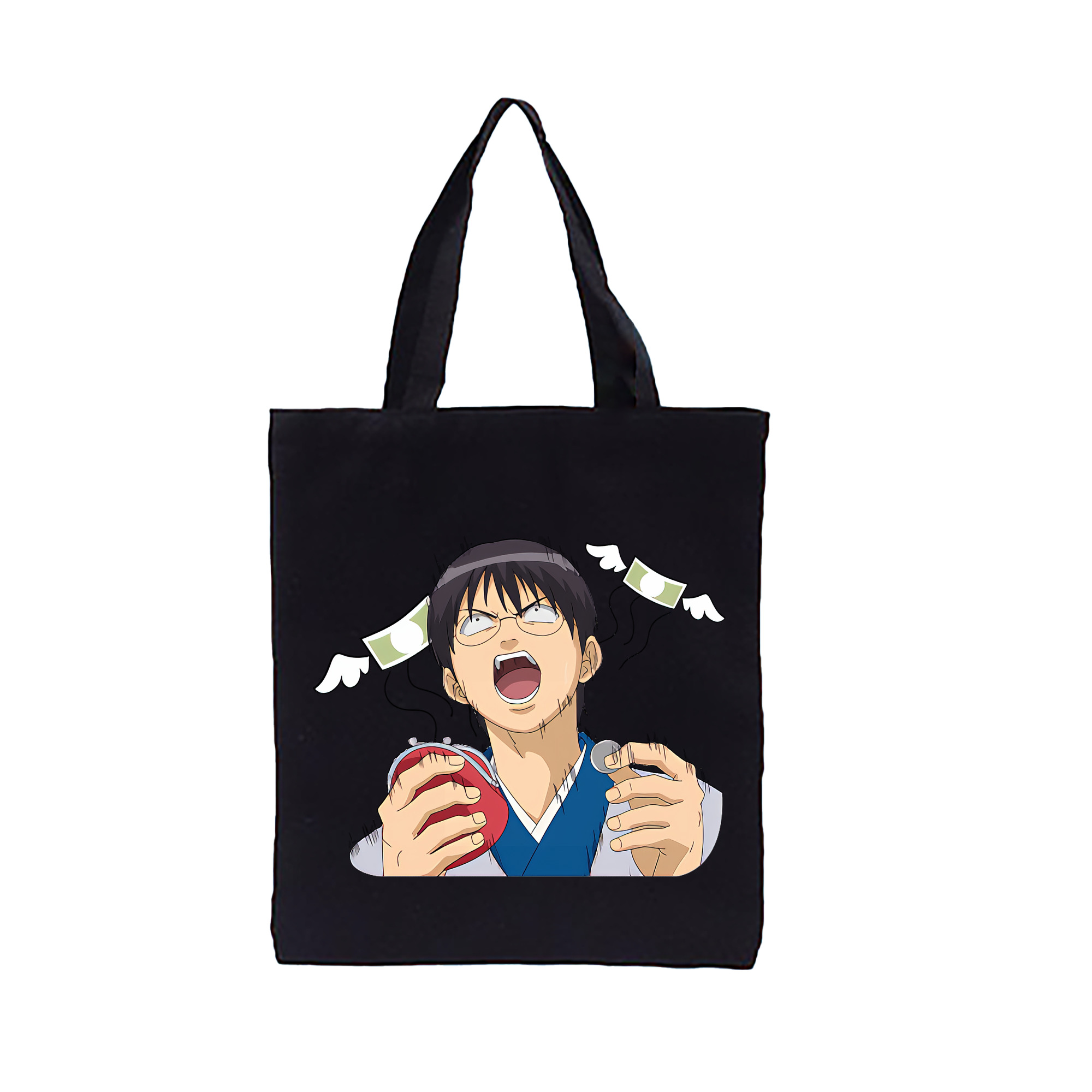 （画像用） ぎんたま 坂田銀時（さかたぎんとき） 神楽 志村新八（しむら しんぱち） GINTAMA Sakata Gintoki Kagura Shimura Shinpachi 縦型キャンバス生地手提げバッグ　トートバッグ