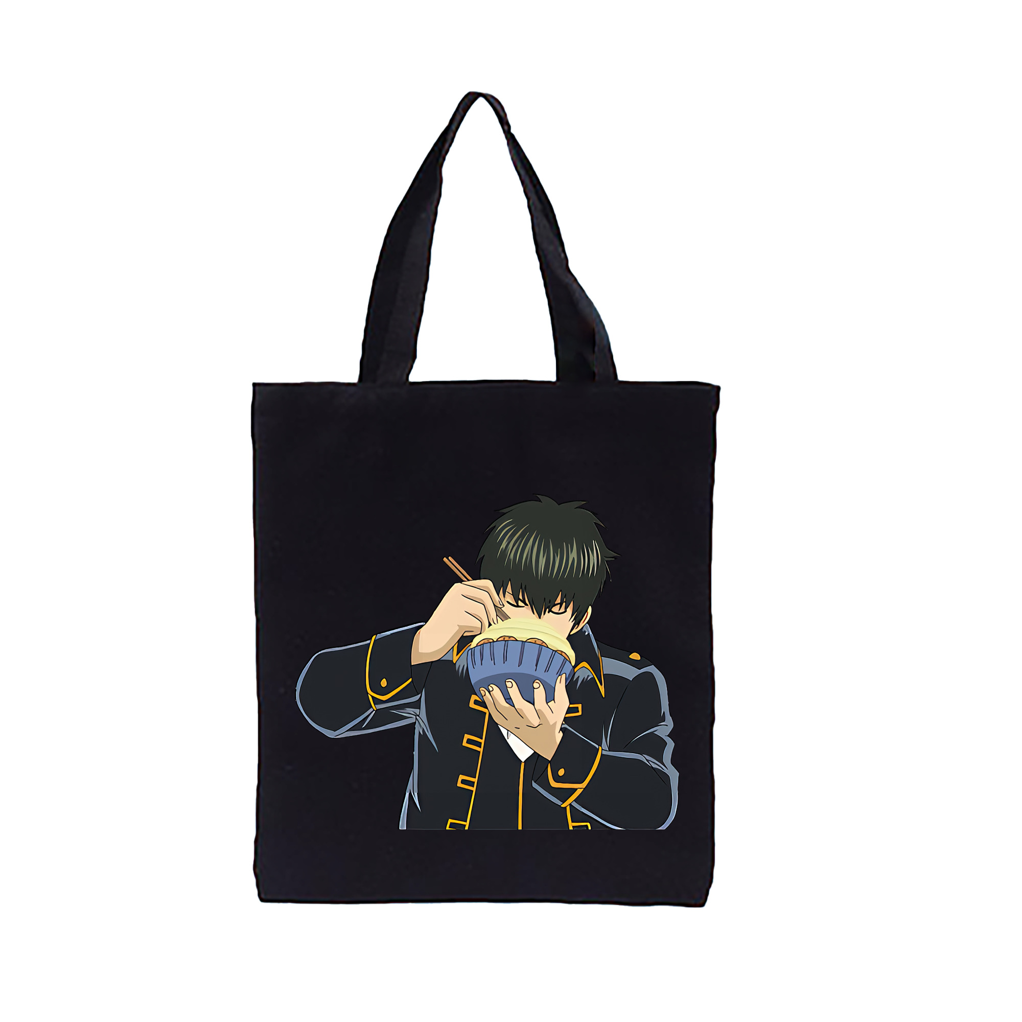 （画像用） ぎんたま 坂田銀時（さかたぎんとき） 神楽 志村新八（しむら しんぱち） GINTAMA Sakata Gintoki Kagura Shimura Shinpachi 縦型キャンバス生地手提げバッグ　トートバッグ