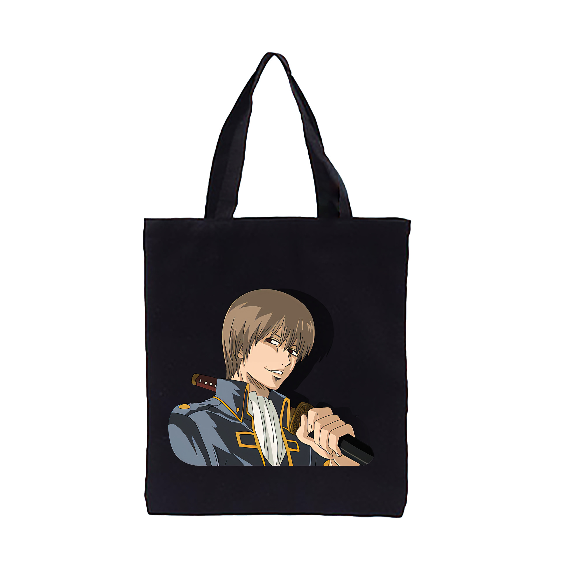（画像用） ぎんたま 坂田銀時（さかたぎんとき） 神楽 志村新八（しむら しんぱち） GINTAMA Sakata Gintoki Kagura Shimura Shinpachi 縦型キャンバス生地手提げバッグ　トートバッグ