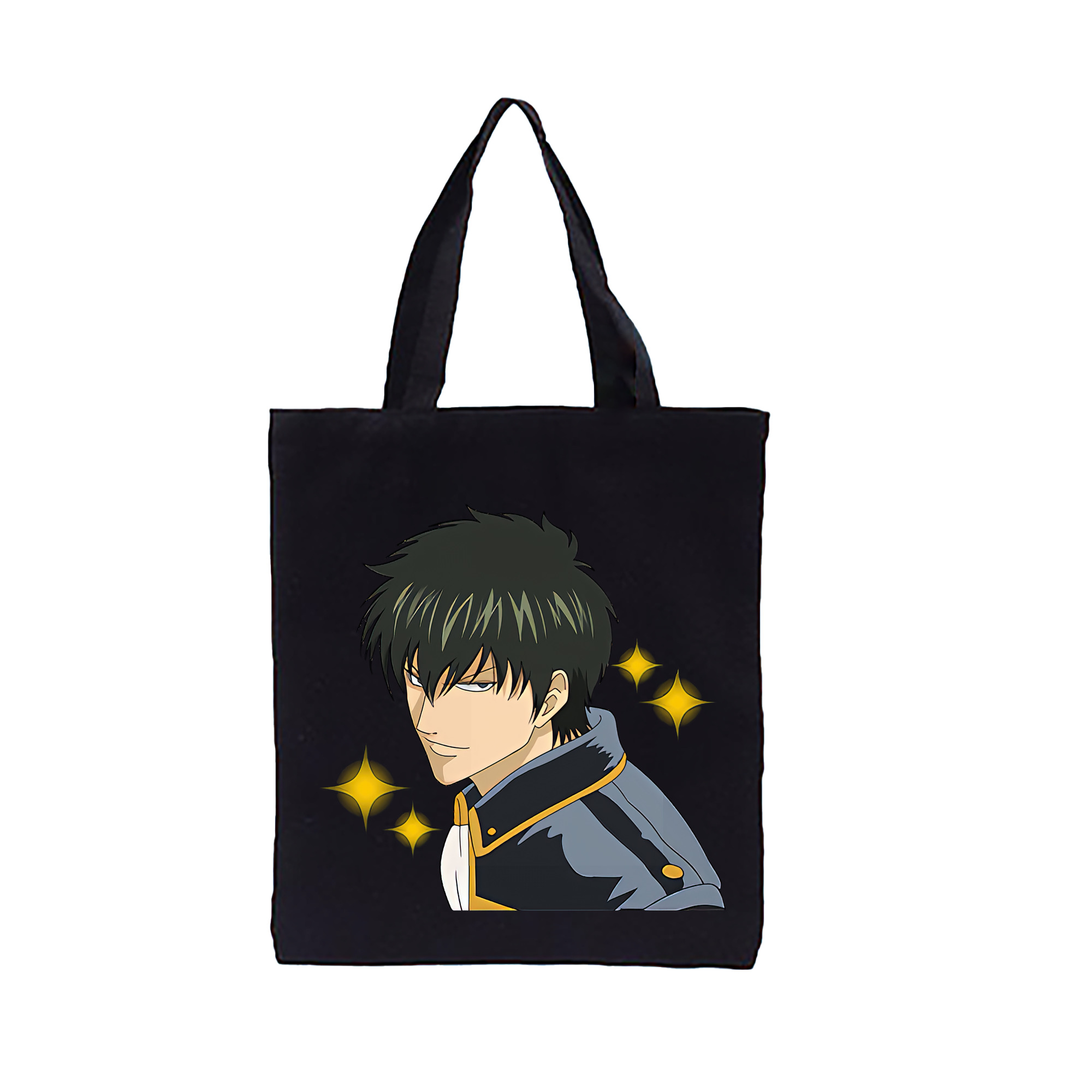 （画像用） ぎんたま 坂田銀時（さかたぎんとき） 神楽 志村新八（しむら しんぱち） GINTAMA Sakata Gintoki Kagura Shimura Shinpachi 縦型キャンバス生地手提げバッグ　トートバッグ