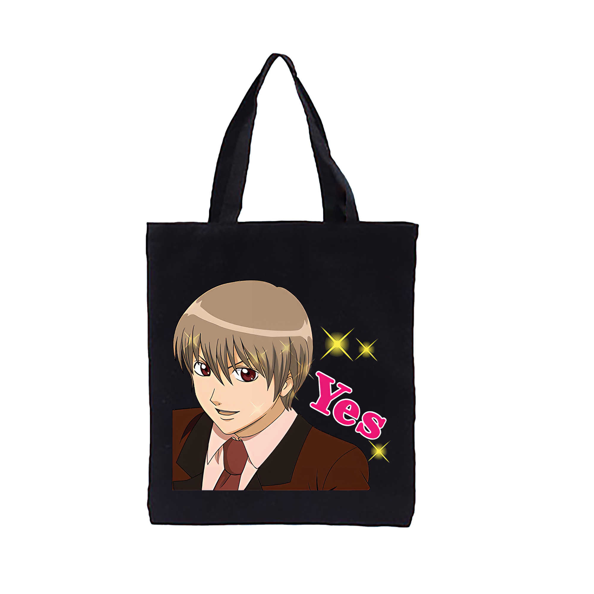 （画像用） ぎんたま 坂田銀時（さかたぎんとき） 神楽 志村新八（しむら しんぱち） GINTAMA Sakata Gintoki Kagura Shimura Shinpachi 縦型キャンバス生地手提げバッグ　トートバッグ