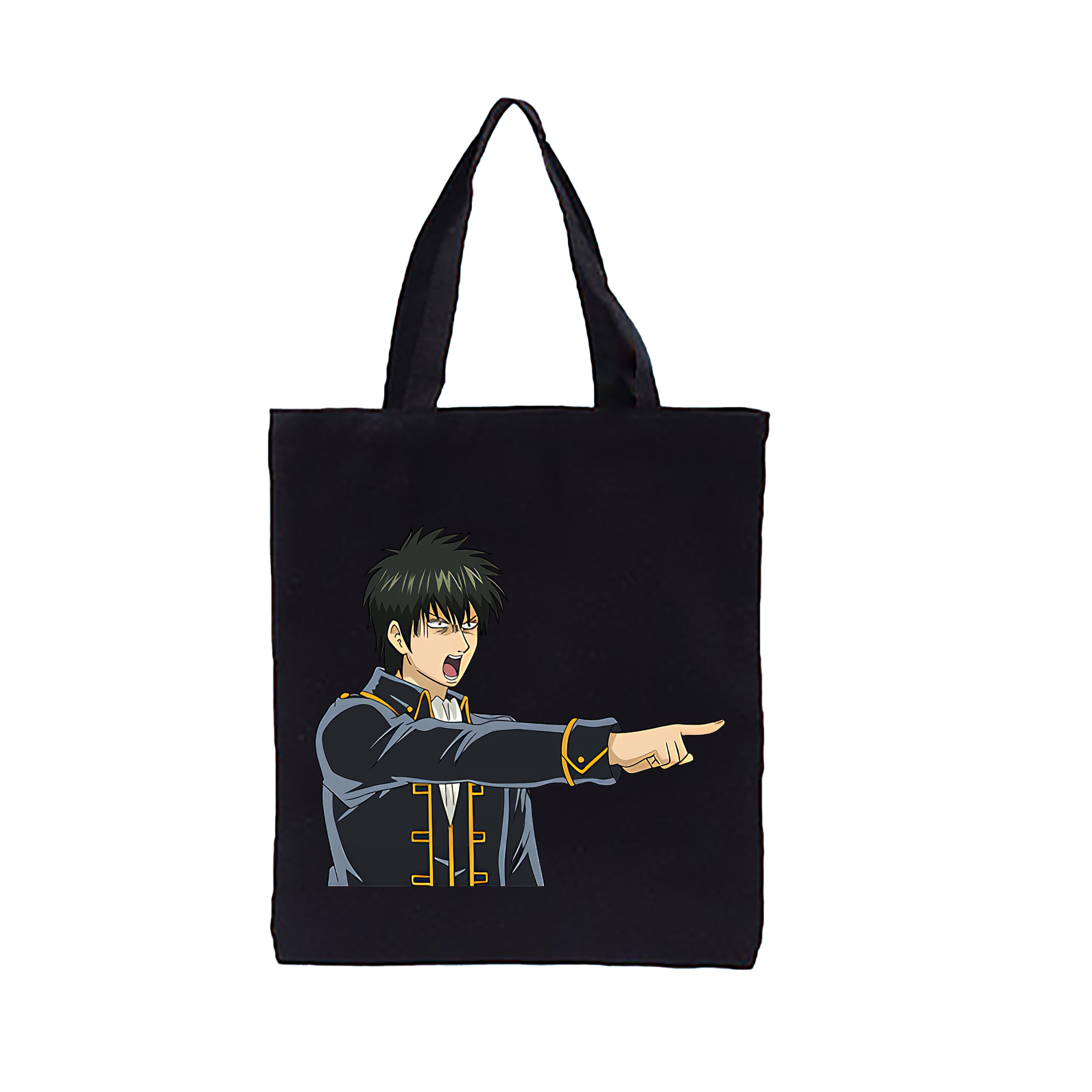 （画像用） ぎんたま 坂田銀時（さかたぎんとき） 神楽 志村新八（しむら しんぱち） GINTAMA Sakata Gintoki Kagura Shimura Shinpachi 縦型キャンバス生地手提げバッグ　トートバッグ