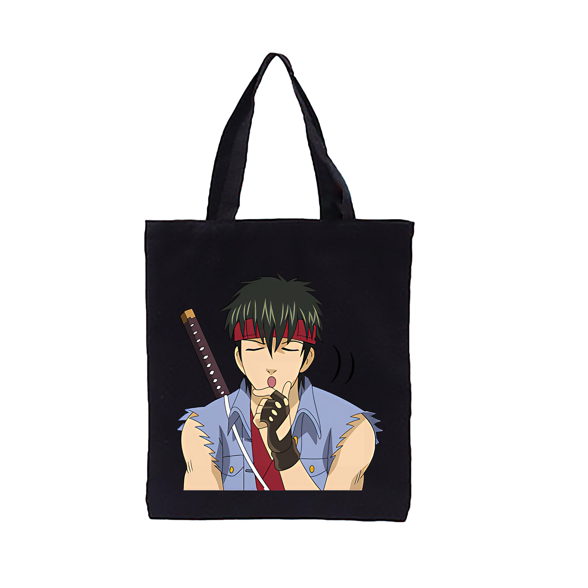 （画像用） ぎんたま 坂田銀時（さかたぎんとき） 神楽 志村新八（しむら しんぱち） GINTAMA Sakata Gintoki Kagura Shimura Shinpachi 縦型キャンバス生地手提げバッグ　トートバッグ