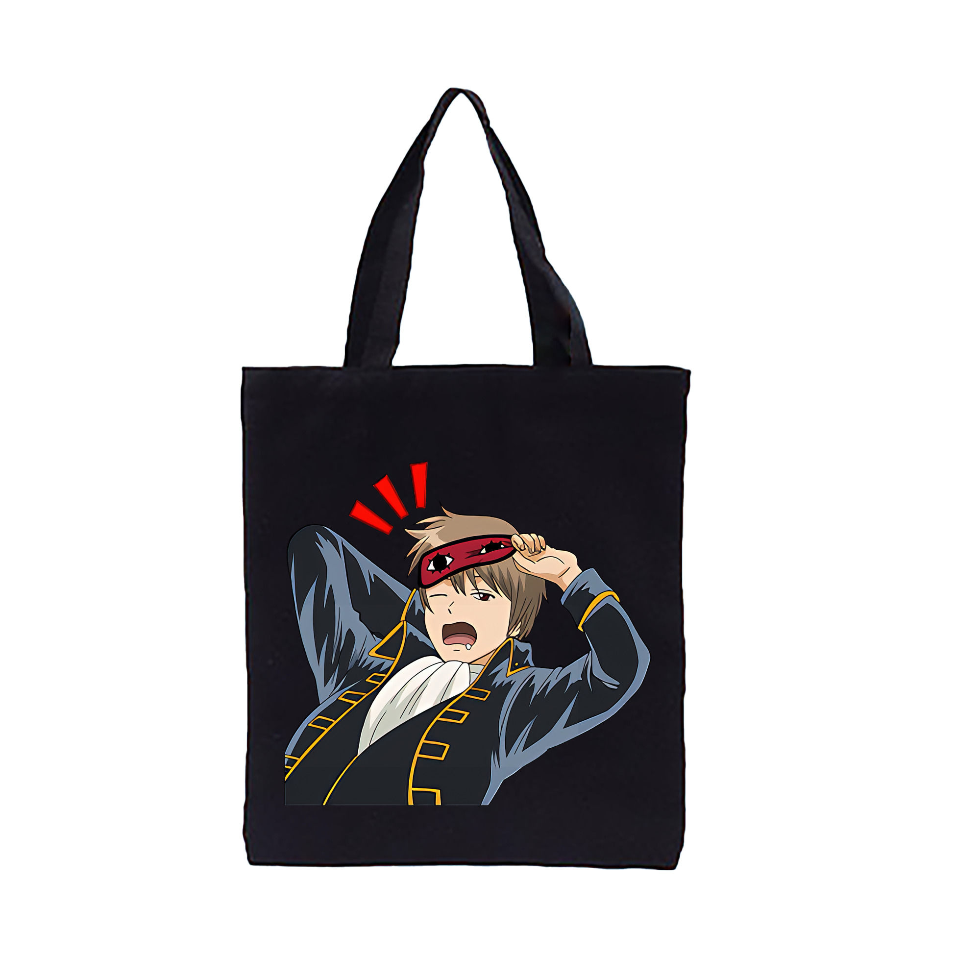 （画像用） ぎんたま 坂田銀時（さかたぎんとき） 神楽 志村新八（しむら しんぱち） GINTAMA Sakata Gintoki Kagura Shimura Shinpachi 縦型キャンバス生地手提げバッグ　トートバッグ