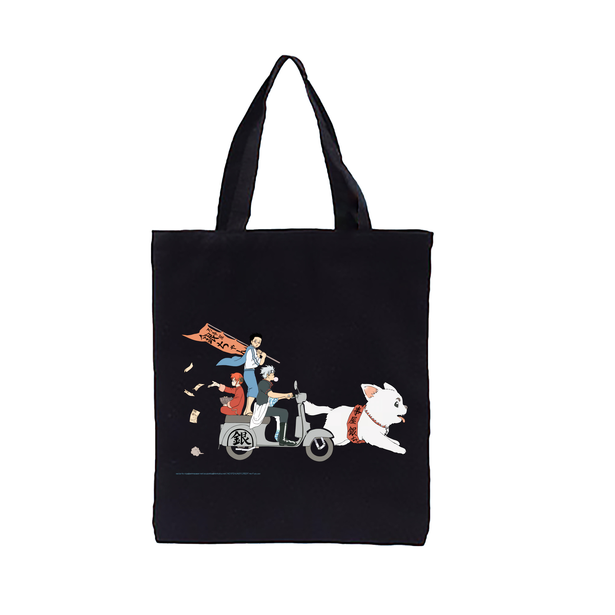 （画像用） ぎんたま 坂田銀時（さかたぎんとき） 神楽 志村新八（しむら しんぱち） GINTAMA Sakata Gintoki Kagura Shimura Shinpachi 縦型キャンバス生地手提げバッグ　トートバッグ