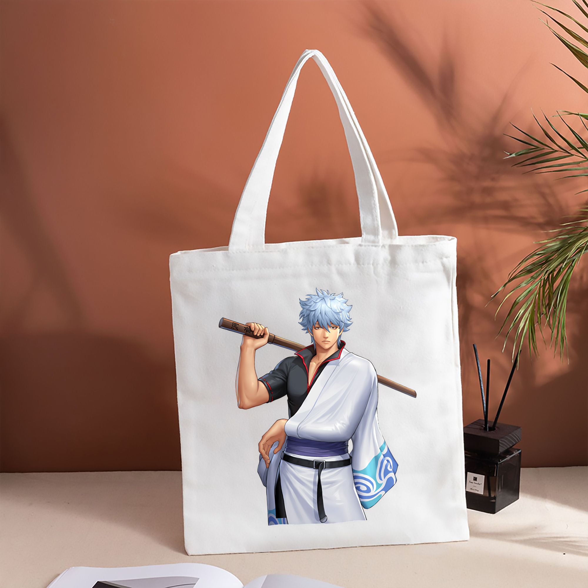 ぎんたま 坂田銀時（さかたぎんとき） 神楽 志村新八（しむら しんぱち） GINTAMA Sakata Gintoki Kagura Shimura Shinpachi 縦型キャンバス生地手提げバッグ　トートバッグ