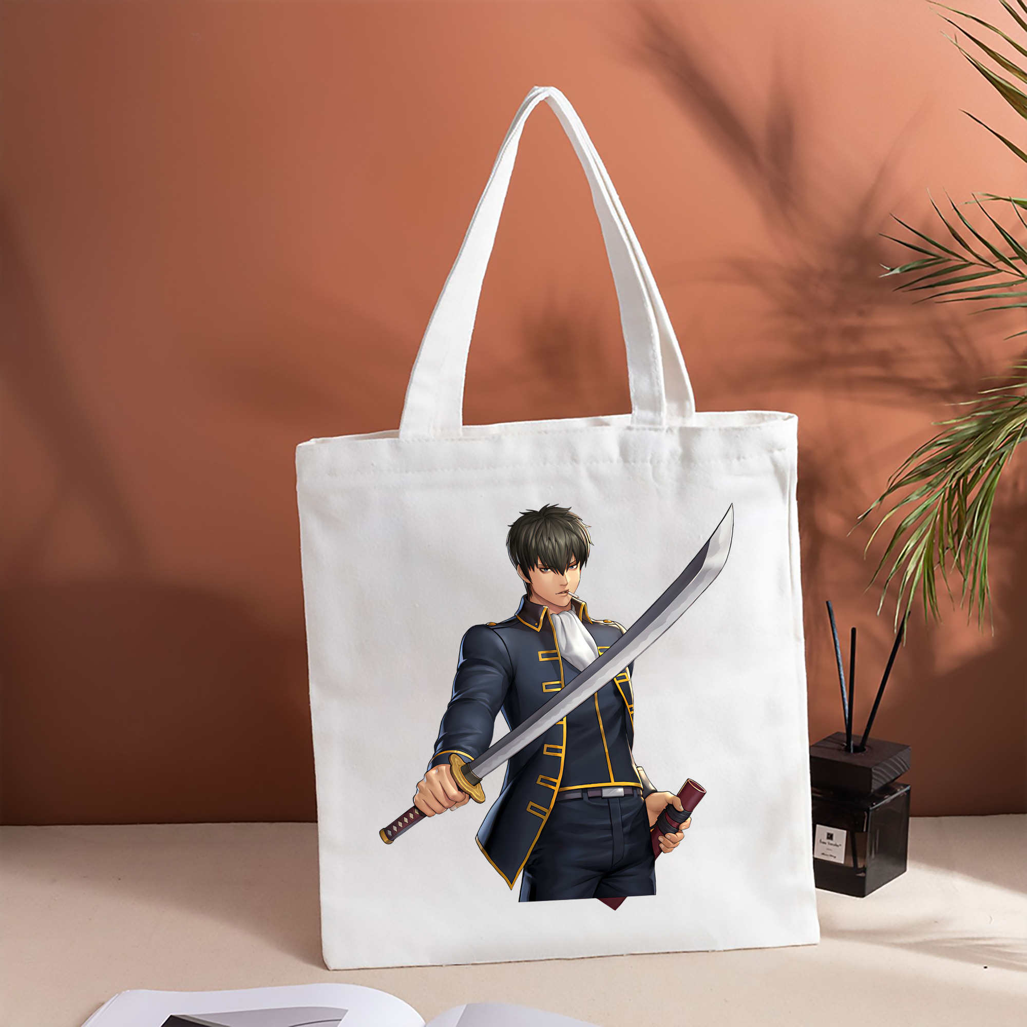 ぎんたま 坂田銀時（さかたぎんとき） 神楽 志村新八（しむら しんぱち） GINTAMA Sakata Gintoki Kagura Shimura Shinpachi 縦型キャンバス生地手提げバッグ　トートバッグ