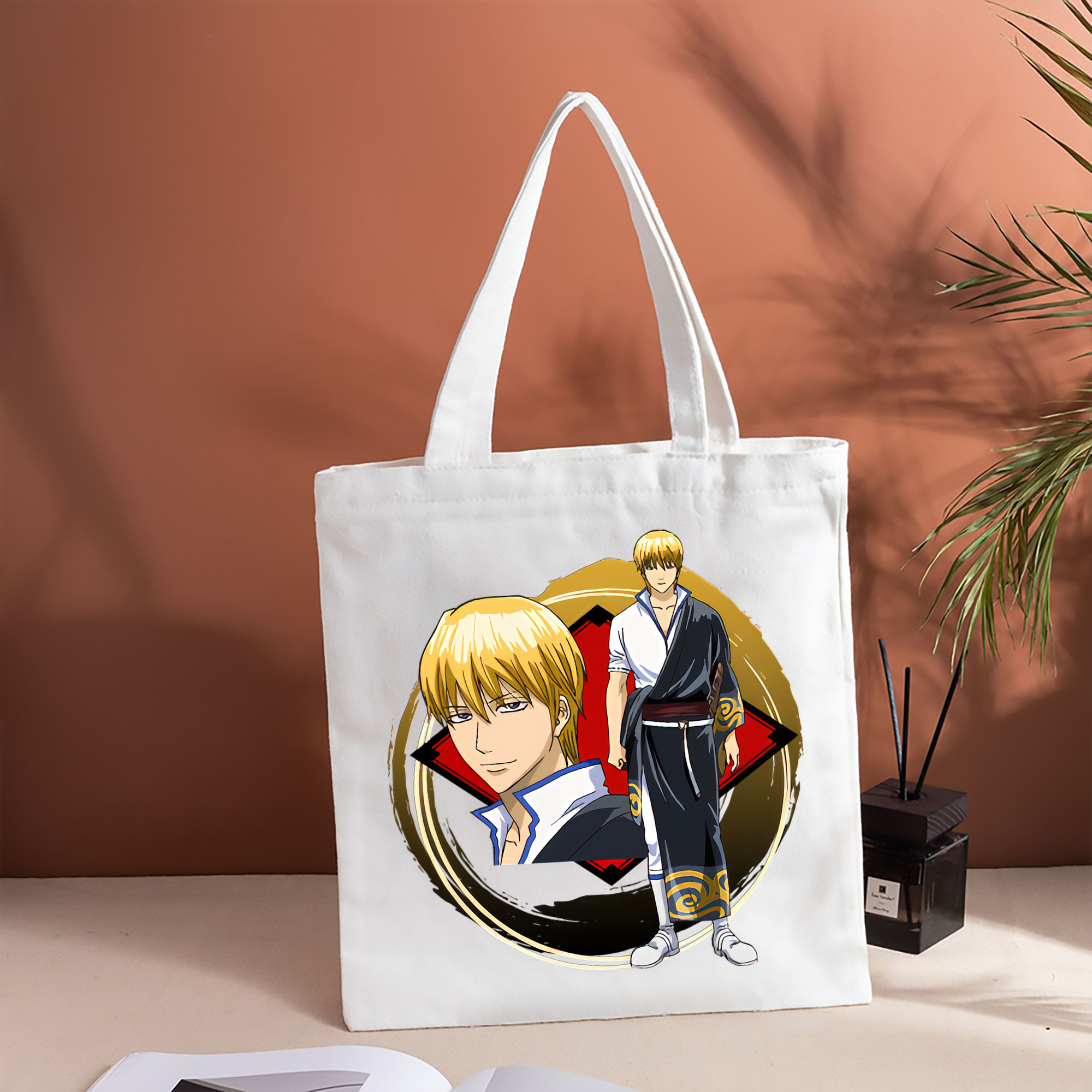 ぎんたま 坂田銀時（さかたぎんとき） 神楽 志村新八（しむら しんぱち） GINTAMA Sakata Gintoki Kagura Shimura Shinpachi 縦型キャンバス生地手提げバッグ　トートバッグ