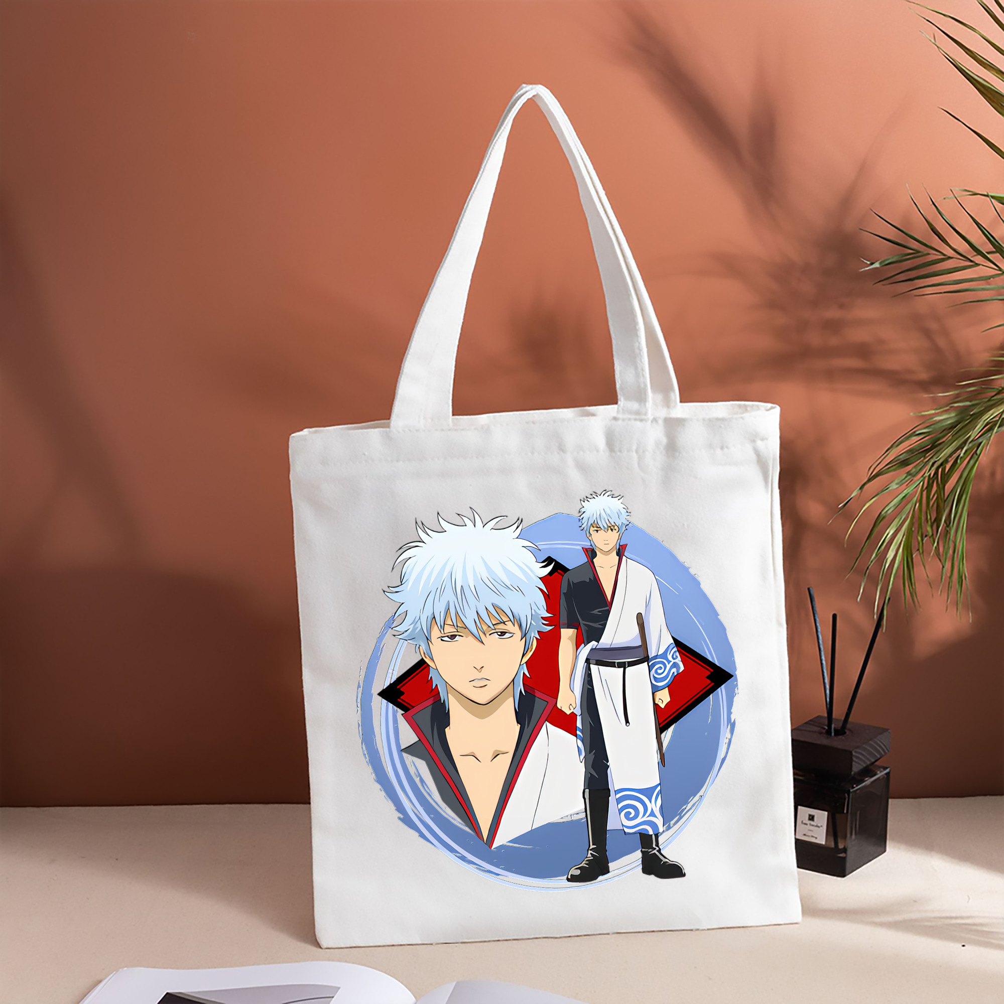 ぎんたま 坂田銀時（さかたぎんとき） 神楽 志村新八（しむら しんぱち） GINTAMA Sakata Gintoki Kagura Shimura Shinpachi 縦型キャンバス生地手提げバッグ　トートバッグ