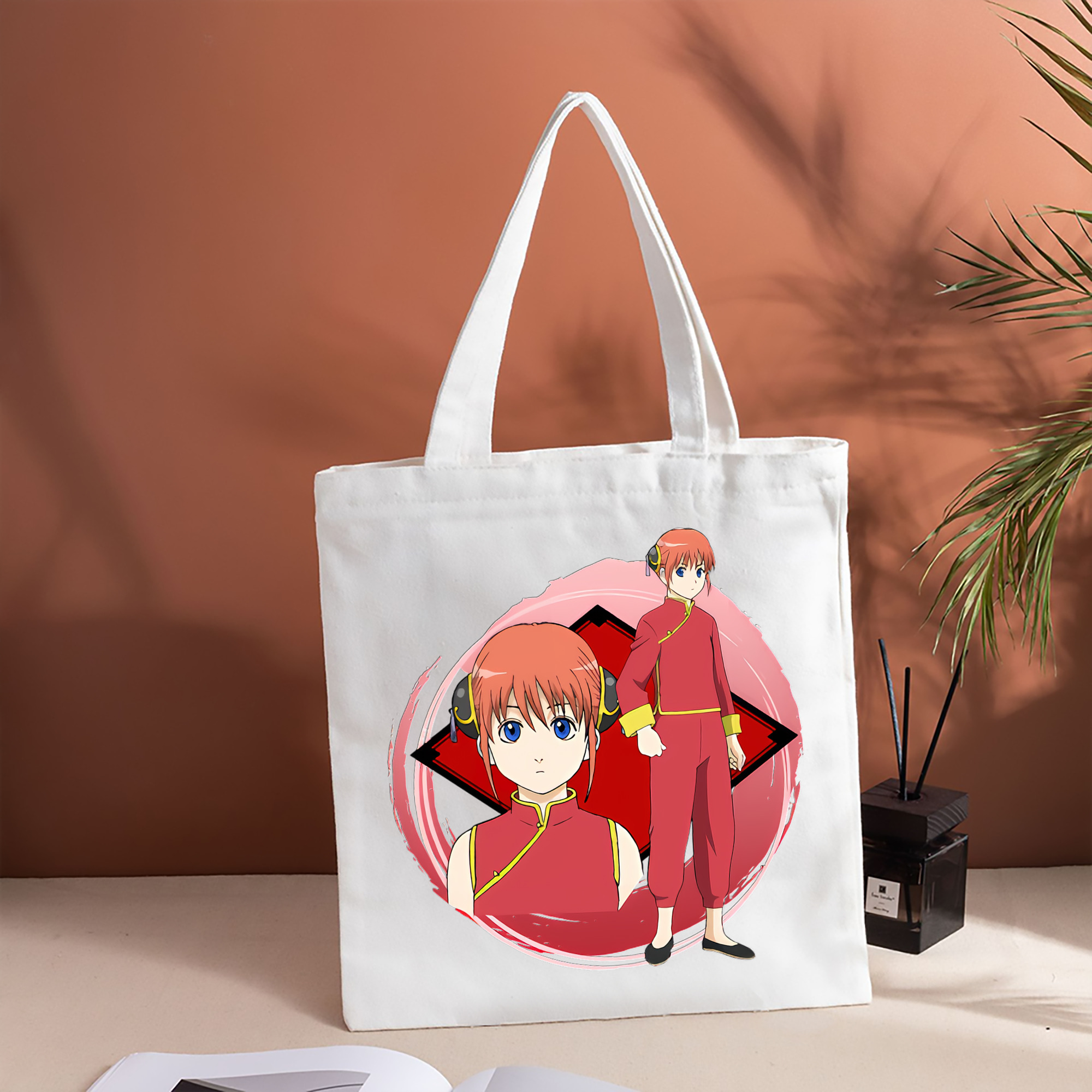 ぎんたま 坂田銀時（さかたぎんとき） 神楽 志村新八（しむら しんぱち） GINTAMA Sakata Gintoki Kagura Shimura Shinpachi 縦型キャンバス生地手提げバッグ　トートバッグ