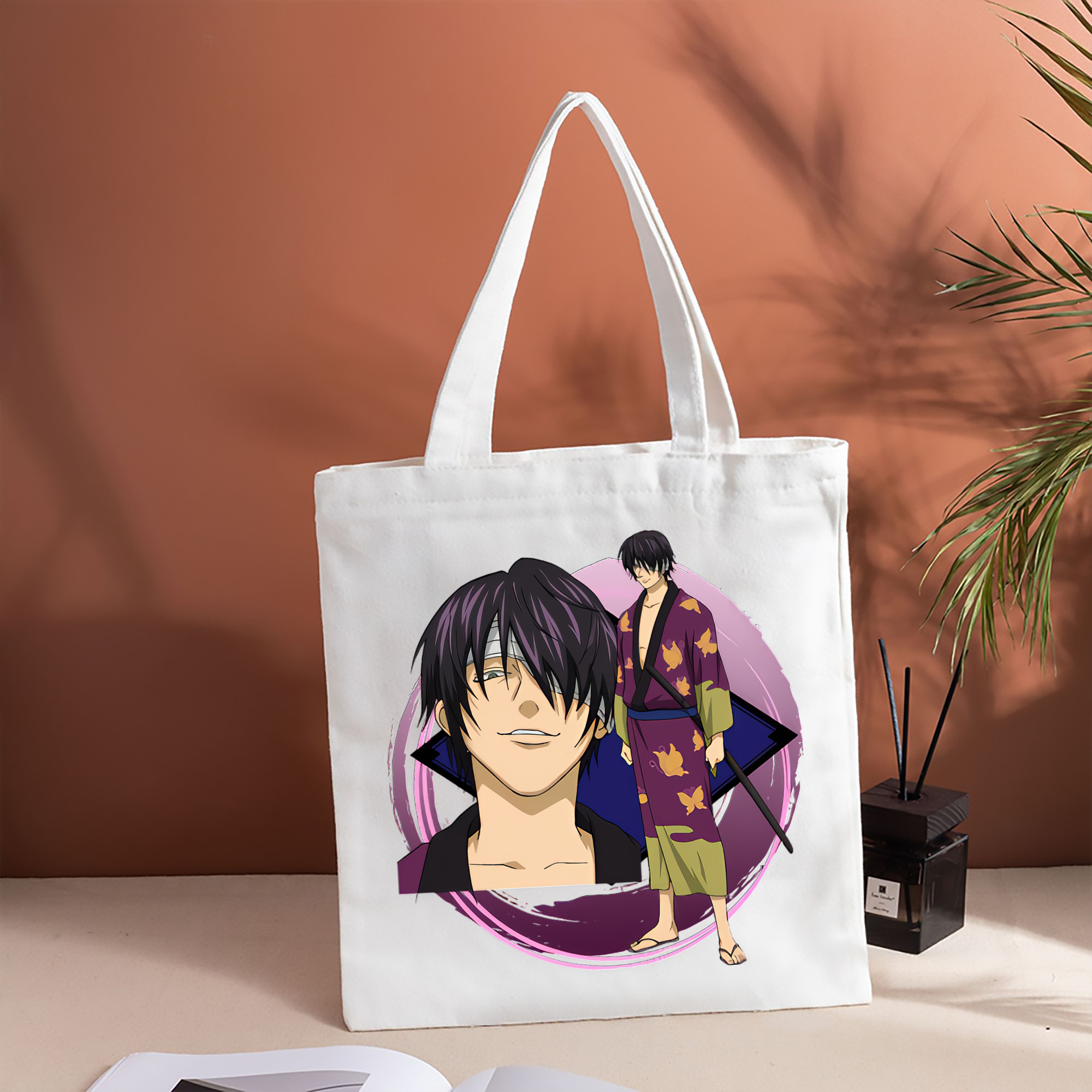 ぎんたま 坂田銀時（さかたぎんとき） 神楽 志村新八（しむら しんぱち） GINTAMA Sakata Gintoki Kagura Shimura Shinpachi 縦型キャンバス生地手提げバッグ　トートバッグ
