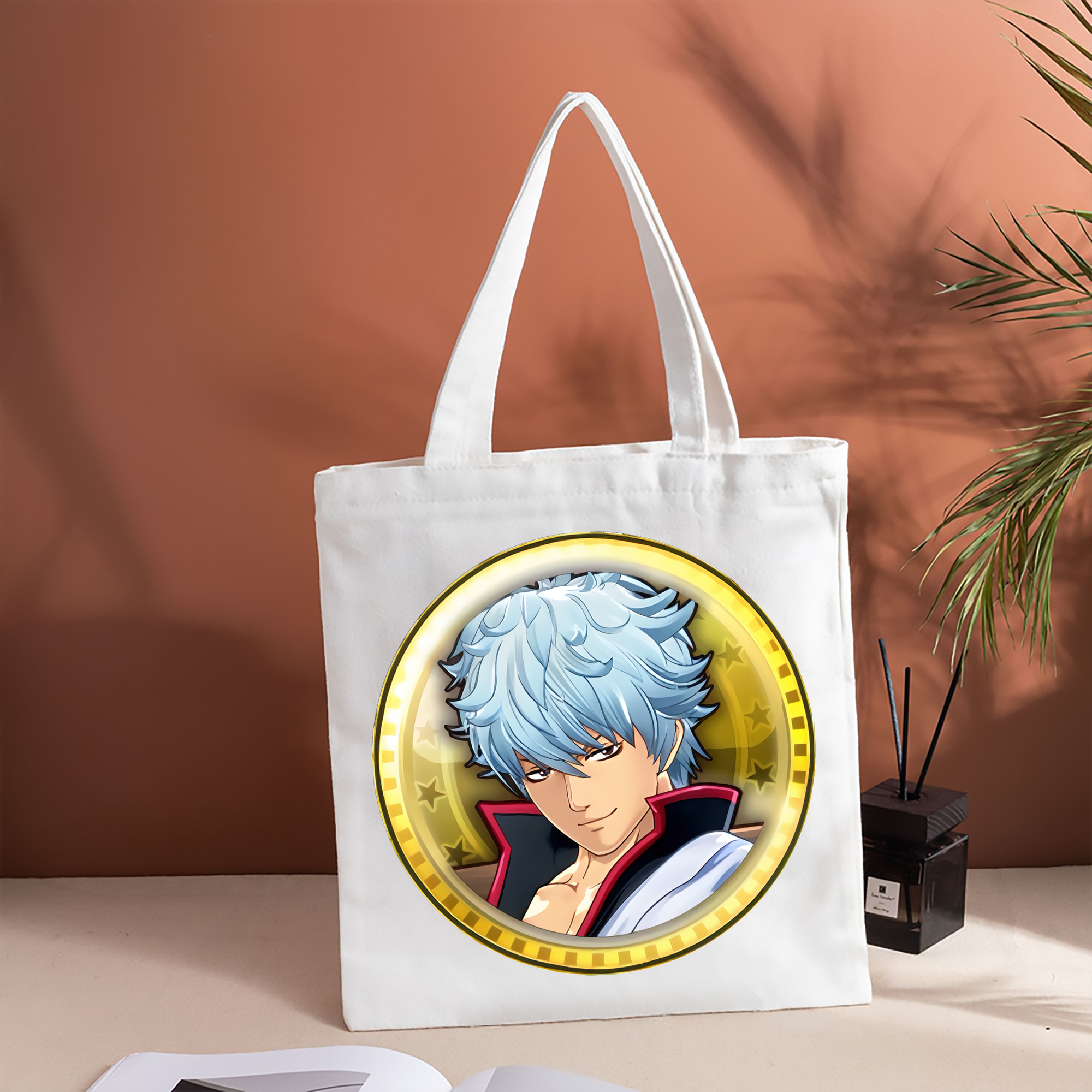 ぎんたま 坂田銀時（さかたぎんとき） 神楽 志村新八（しむら しんぱち） GINTAMA Sakata Gintoki Kagura Shimura Shinpachi 縦型キャンバス生地手提げバッグ　トートバッグ