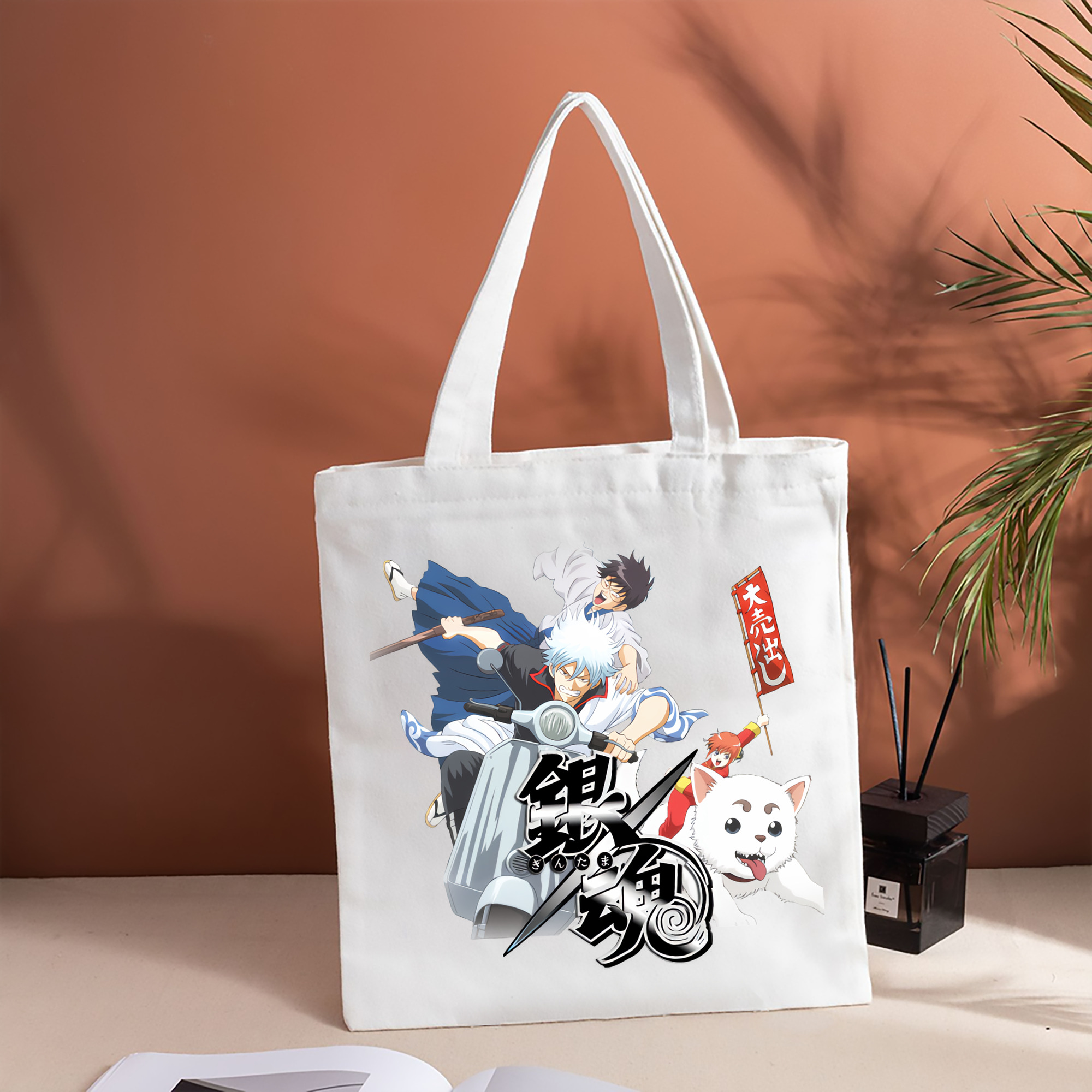 ぎんたま 坂田銀時（さかたぎんとき） 神楽 志村新八（しむら しんぱち） GINTAMA Sakata Gintoki Kagura Shimura Shinpachi 縦型キャンバス生地手提げバッグ　トートバッグ