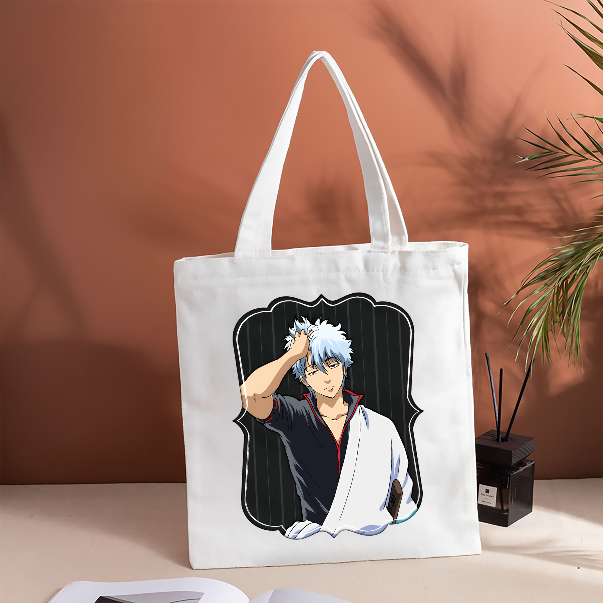 ぎんたま 坂田銀時（さかたぎんとき） 神楽 志村新八（しむら しんぱち） GINTAMA Sakata Gintoki Kagura Shimura Shinpachi 縦型キャンバス生地手提げバッグ　トートバッグ