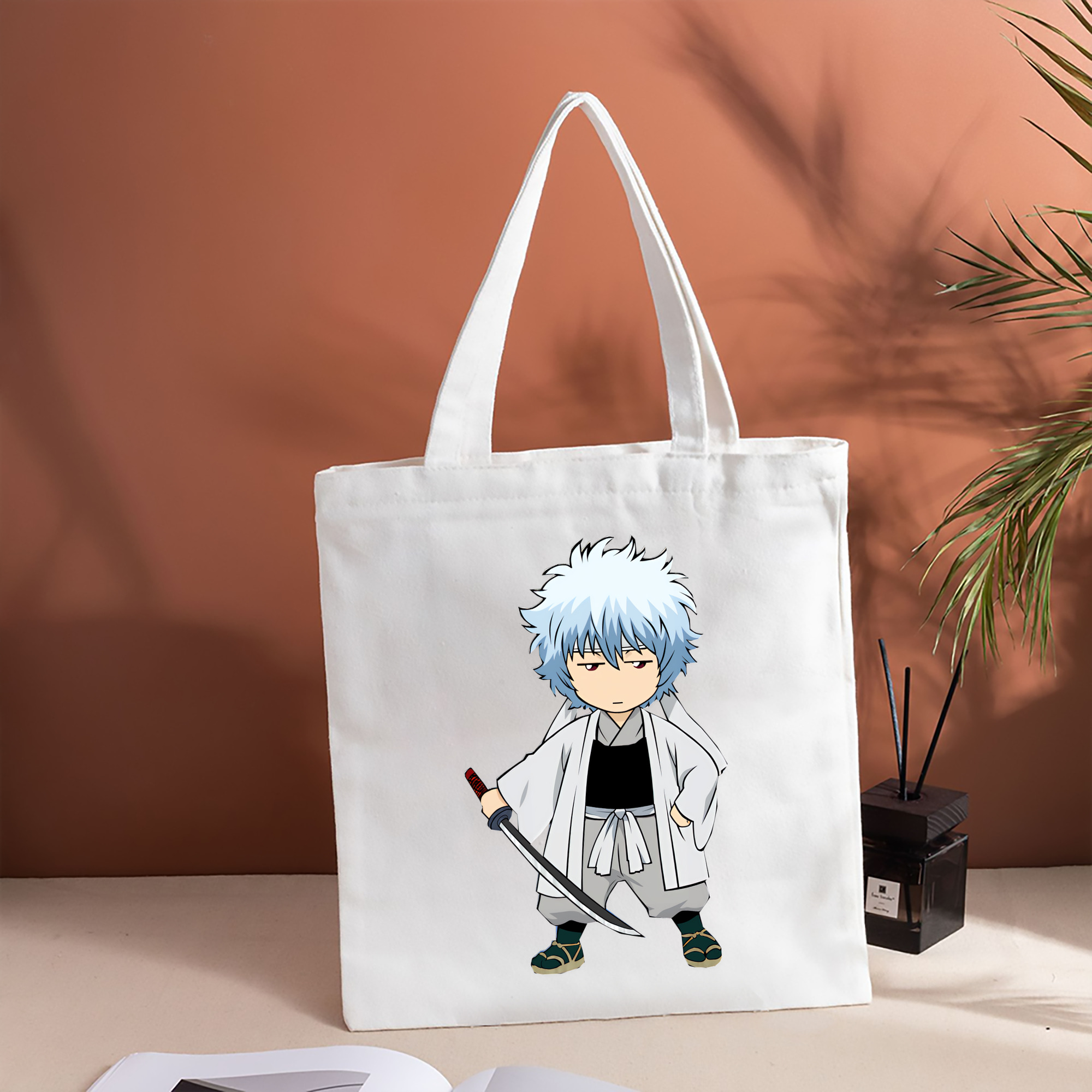 ぎんたま 坂田銀時（さかたぎんとき） 神楽 志村新八（しむら しんぱち） GINTAMA Sakata Gintoki Kagura Shimura Shinpachi 縦型キャンバス生地手提げバッグ　トートバッグ