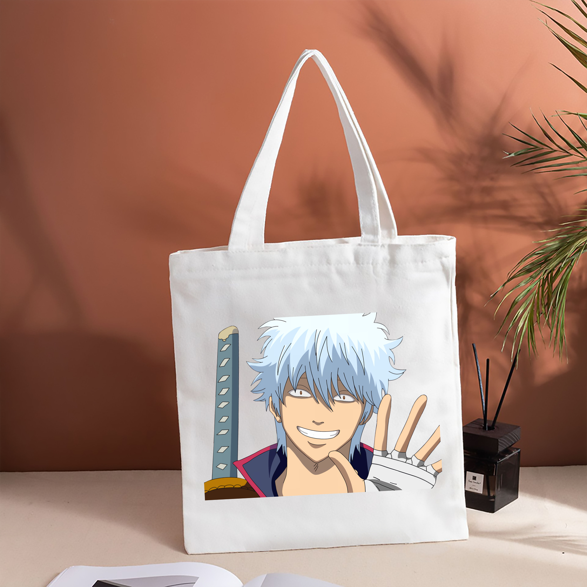 ぎんたま 坂田銀時（さかたぎんとき） 神楽 志村新八（しむら しんぱち） GINTAMA Sakata Gintoki Kagura Shimura Shinpachi 縦型キャンバス生地手提げバッグ　トートバッグ