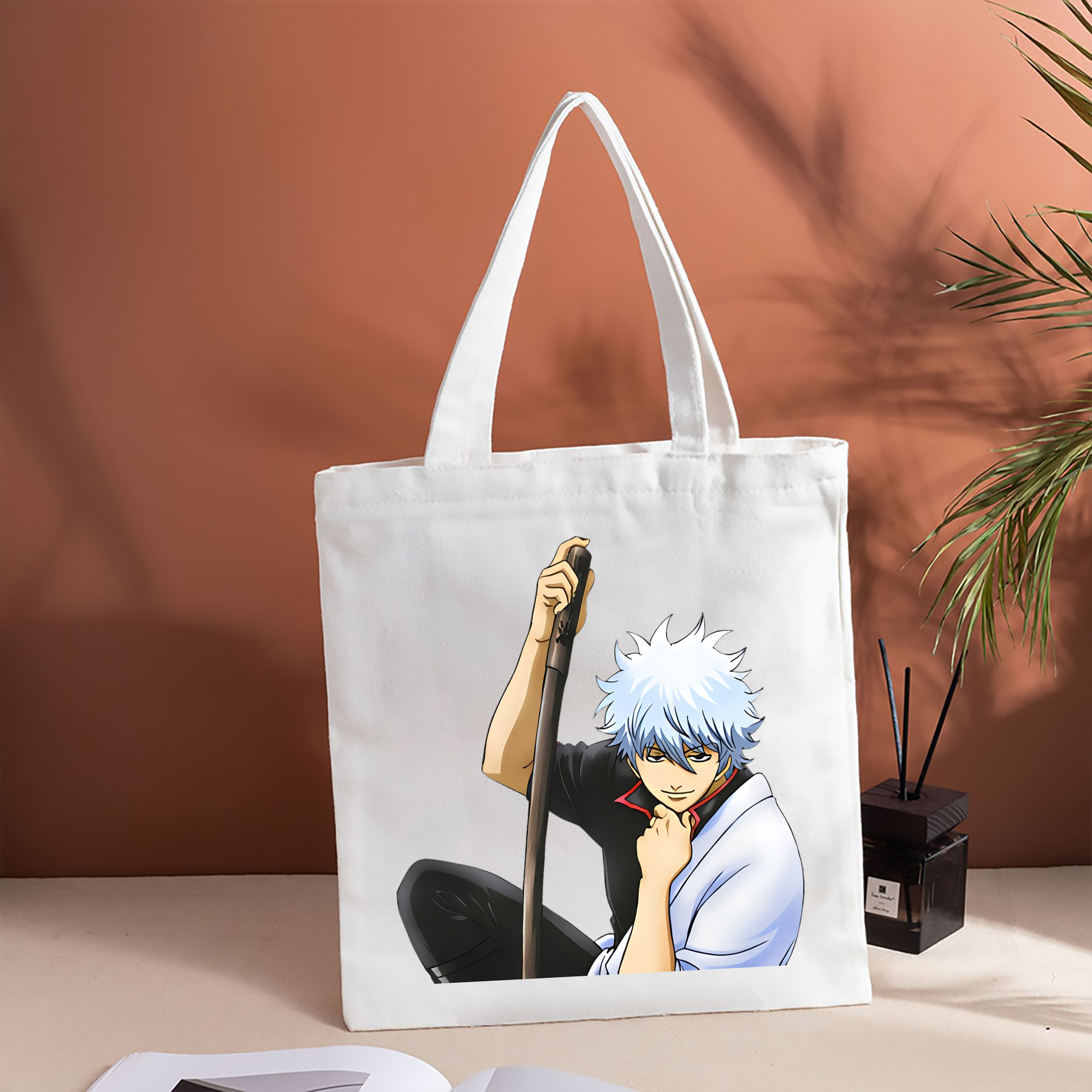 ぎんたま 坂田銀時（さかたぎんとき） 神楽 志村新八（しむら しんぱち） GINTAMA Sakata Gintoki Kagura Shimura Shinpachi 縦型キャンバス生地手提げバッグ　トートバッグ