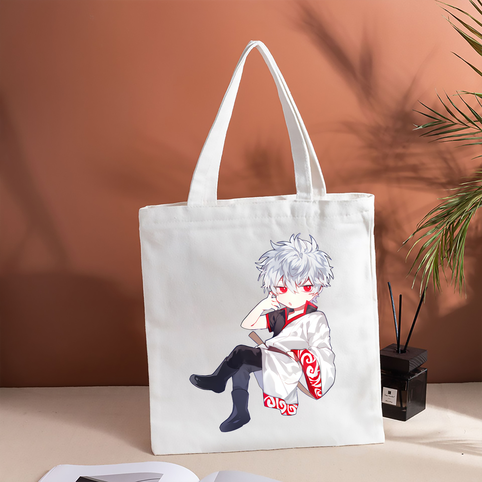 ぎんたま 坂田銀時（さかたぎんとき） 神楽 志村新八（しむら しんぱち） GINTAMA Sakata Gintoki Kagura Shimura Shinpachi 縦型キャンバス生地手提げバッグ　トートバッグ