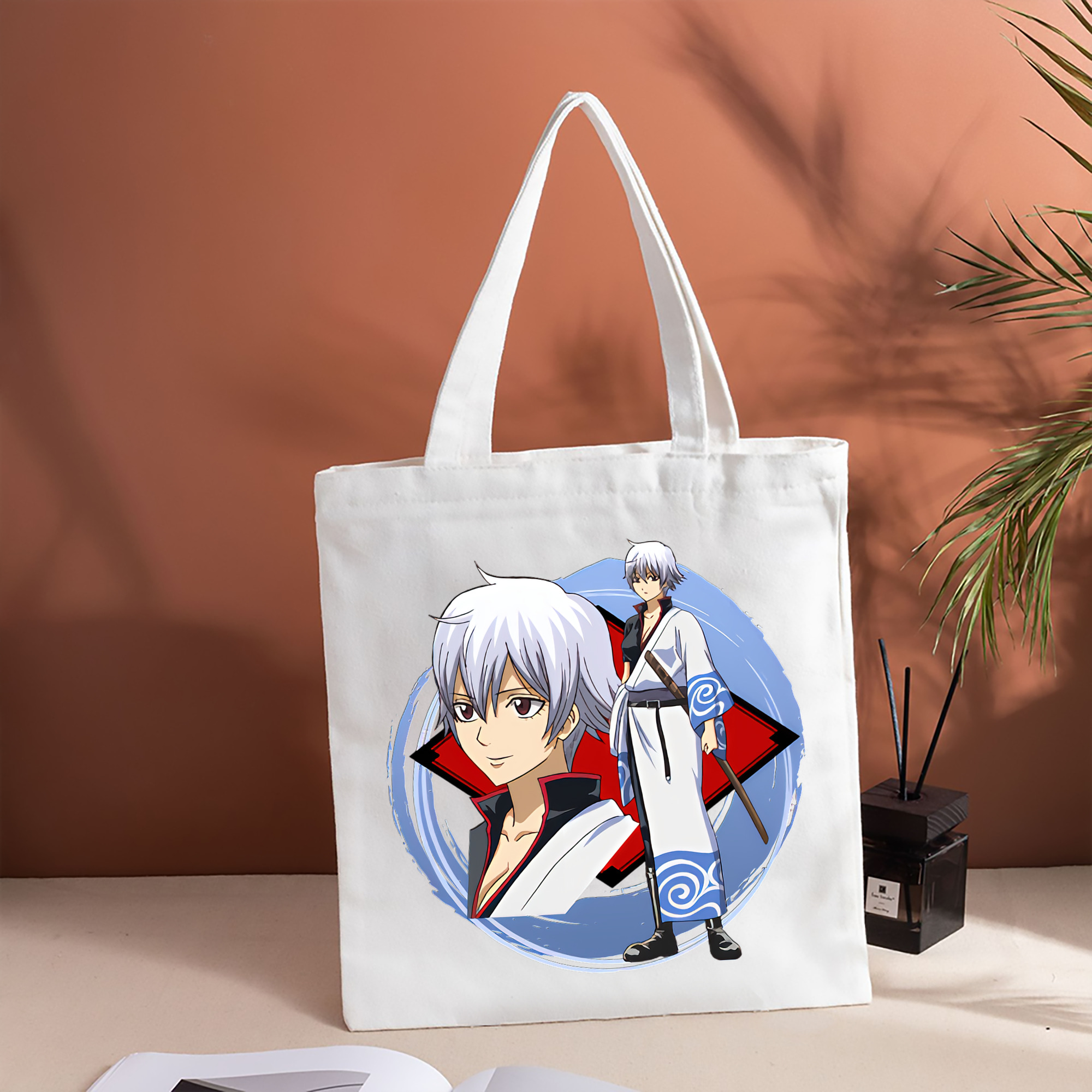 ぎんたま 坂田銀時（さかたぎんとき） 神楽 志村新八（しむら しんぱち） GINTAMA Sakata Gintoki Kagura Shimura Shinpachi 縦型キャンバス生地手提げバッグ　トートバッグ
