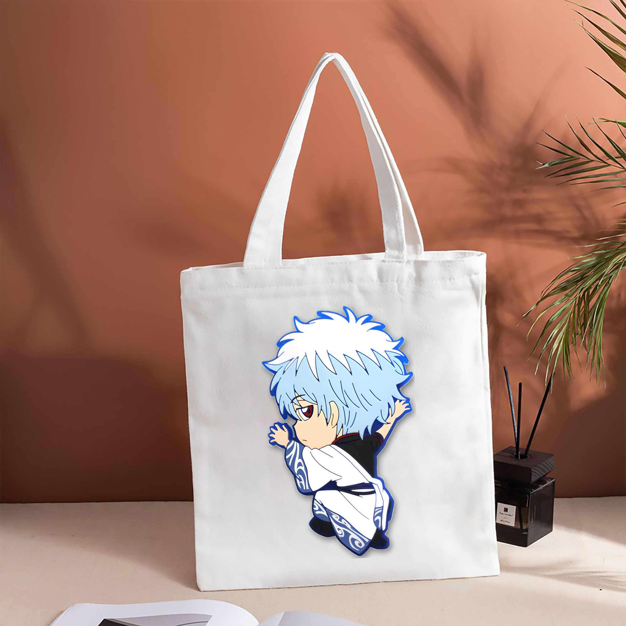 ぎんたま 坂田銀時（さかたぎんとき） 神楽 志村新八（しむら しんぱち） GINTAMA Sakata Gintoki Kagura Shimura Shinpachi 縦型キャンバス生地手提げバッグ　トートバッグ