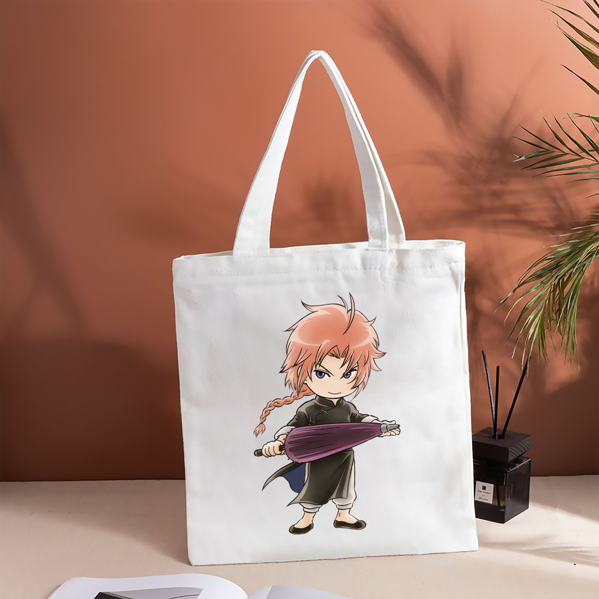 ぎんたま 坂田銀時（さかたぎんとき） 神楽 志村新八（しむら しんぱち） GINTAMA Sakata Gintoki Kagura Shimura Shinpachi 縦型キャンバス生地手提げバッグ　トートバッグ