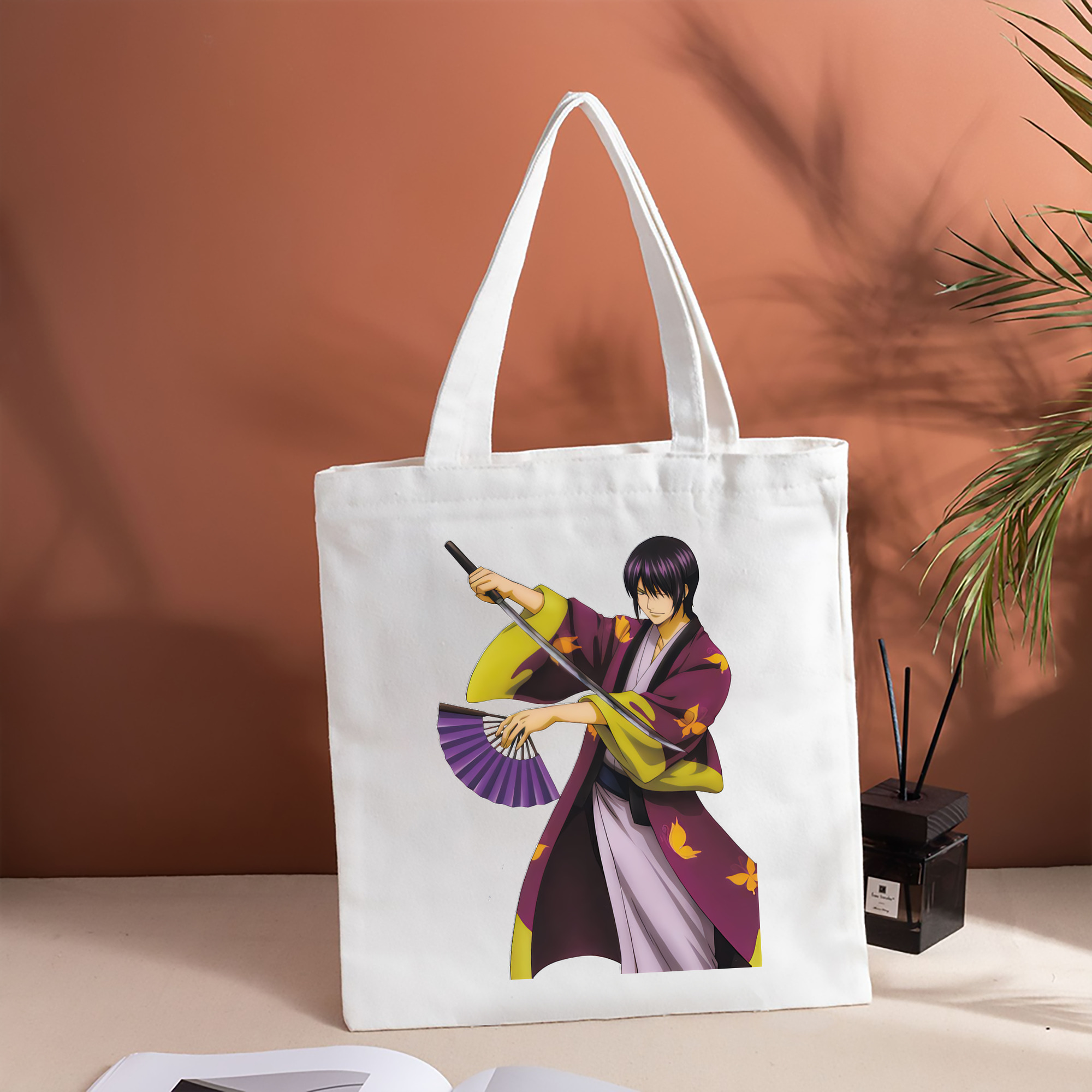 ぎんたま 坂田銀時（さかたぎんとき） 神楽 志村新八（しむら しんぱち） GINTAMA Sakata Gintoki Kagura Shimura Shinpachi 縦型キャンバス生地手提げバッグ　トートバッグ